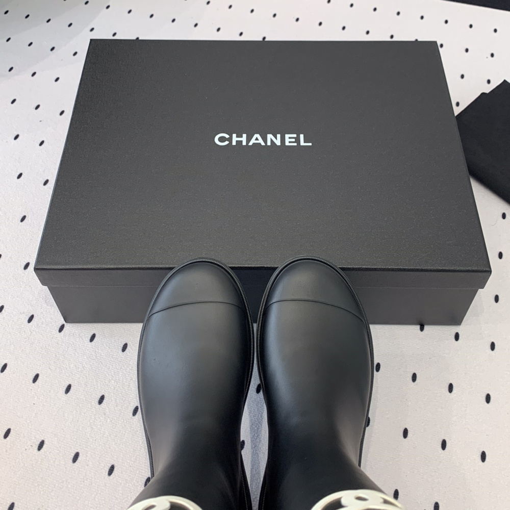 高仿Chanel*25S系列G39620X爆款高筒雨靴黑色免檢版