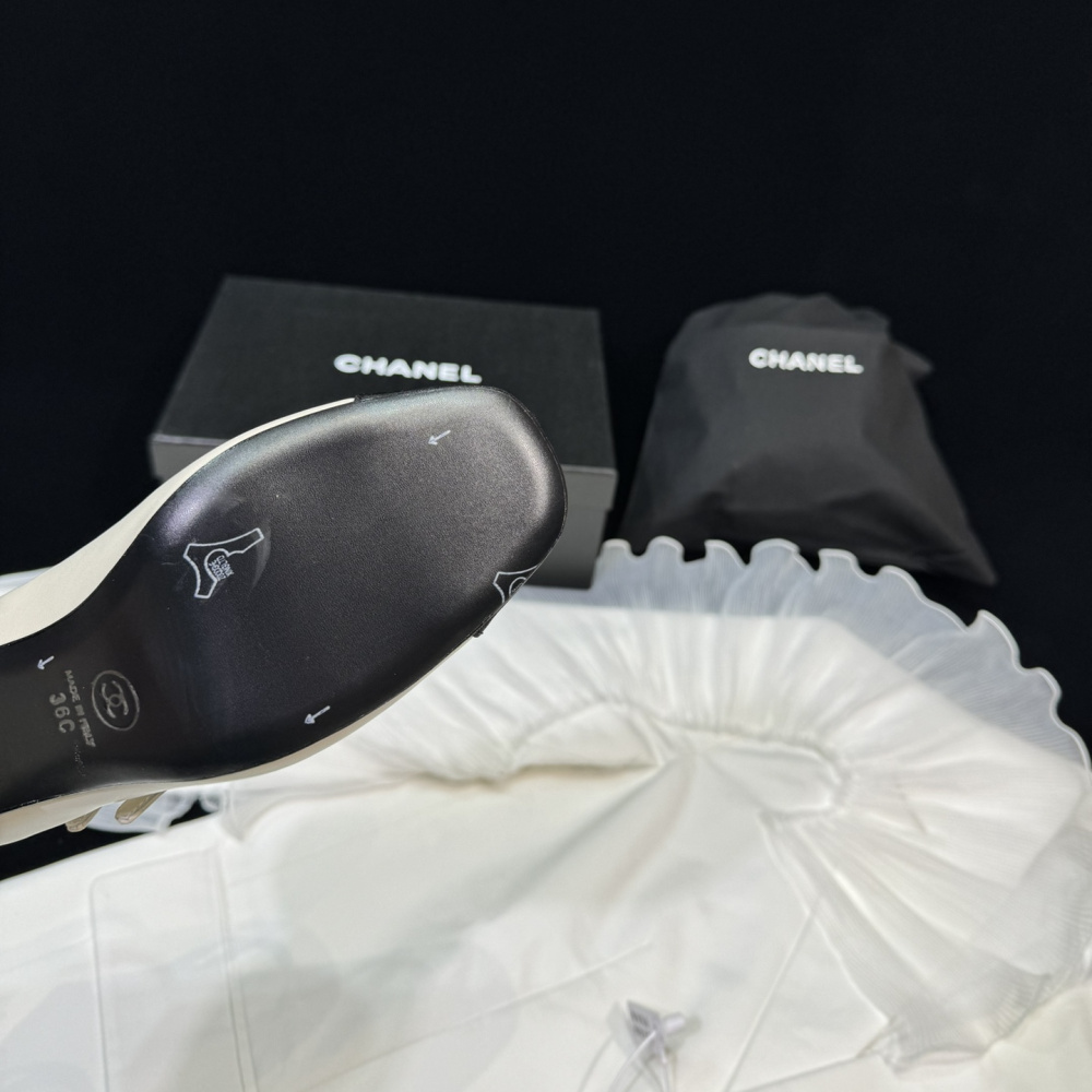 高仿Chanel*24S系列G45696B小羊皮瑪麗珍鞋米色6CM免檢版