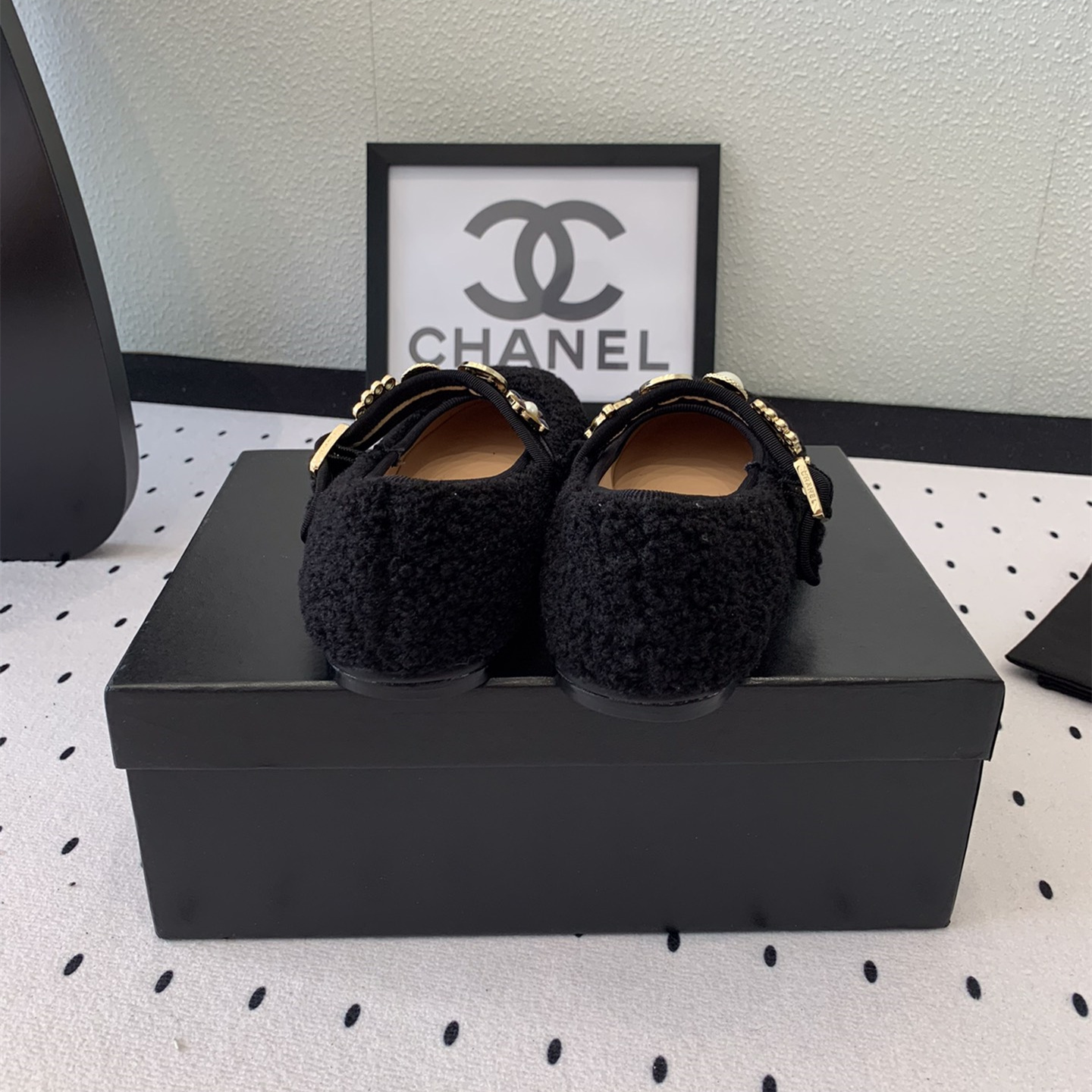 高仿Chanel*G45778R圓頭塔扣瑪麗珍鞋羊毛粗花免檢版