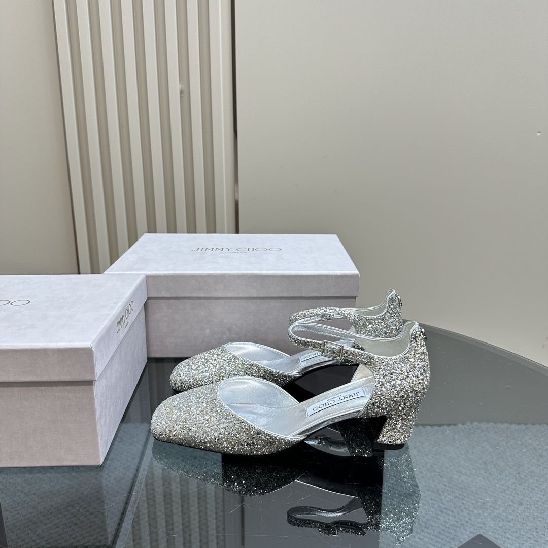 高仿JimmyChoo*PIXIEBX方頭粗踭鞋銀色4.5CM免檢版