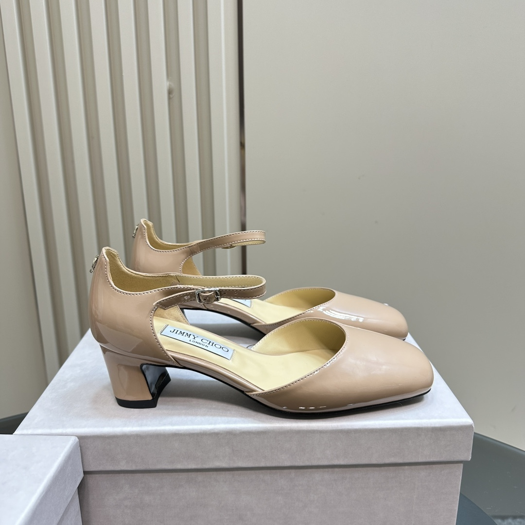 高仿JimmyChoo*PIXIEBH方頭粗踭鞋粉色4.5CM免檢版