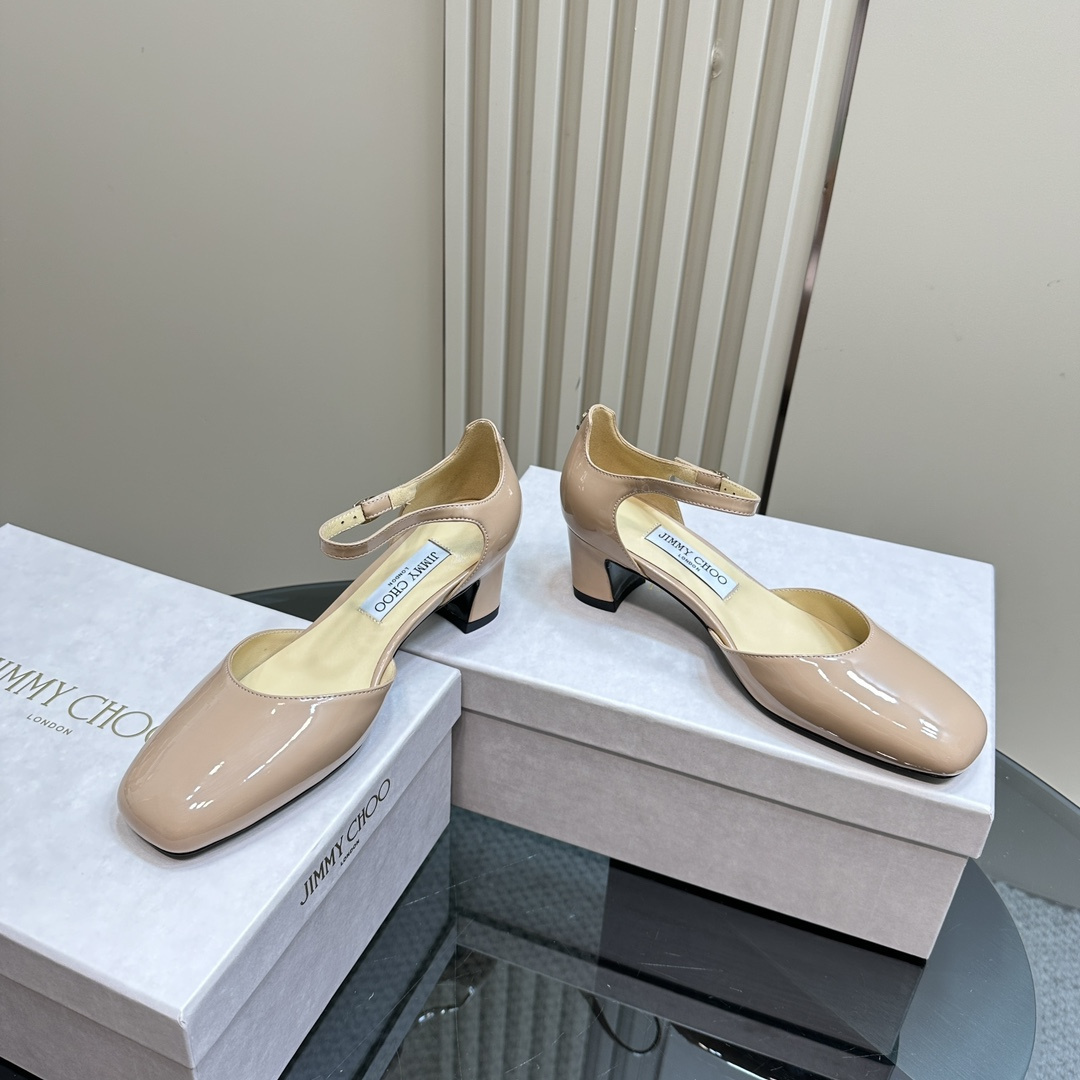 高仿JimmyChoo*PIXIEBH方頭粗踭鞋粉色4.5CM免檢版