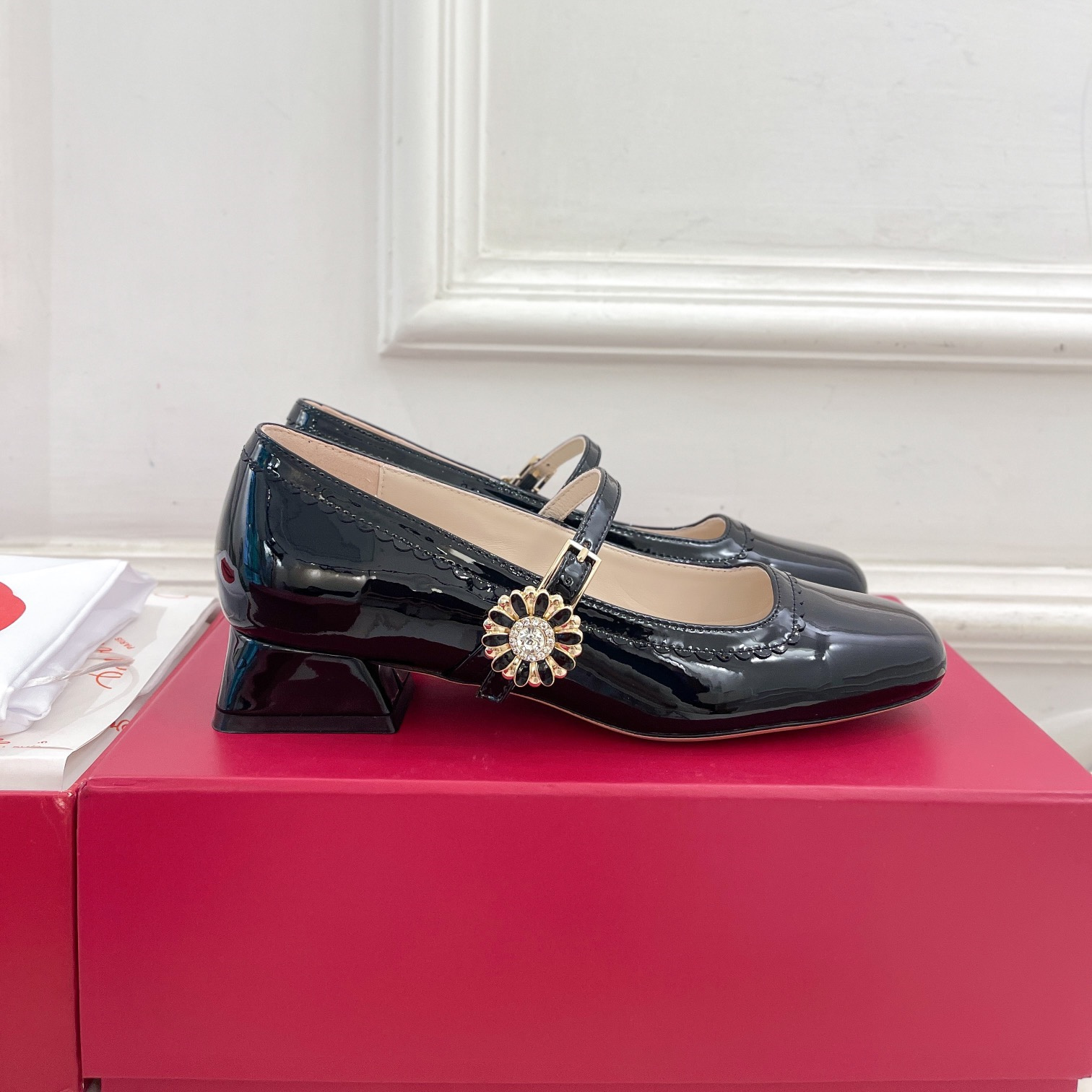 高仿RogerVivier*RVW5407瑪麗珍鞋黑色3CM免檢版