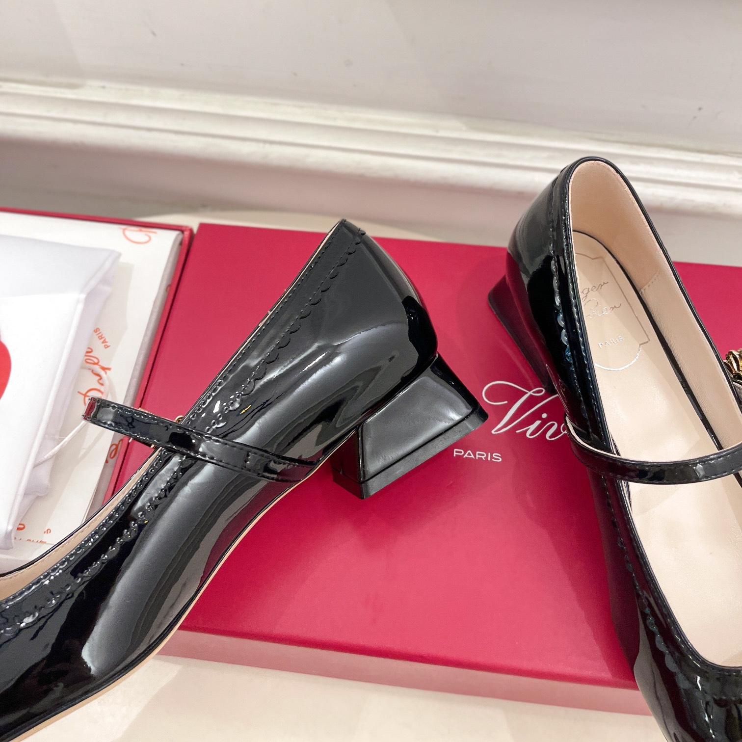 高仿RogerVivier*RVW5407瑪麗珍鞋黑色3CM免檢版