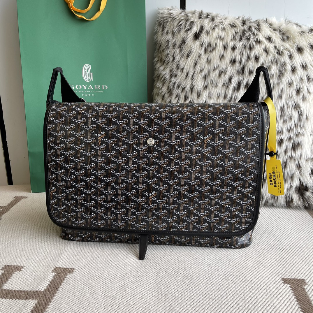 高仿Goyard*Capetien系列CAPETIM郵差包黑色中號免檢版