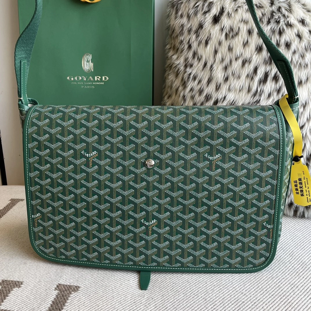 Goyard CAPETIX 郵差包 綠色中號