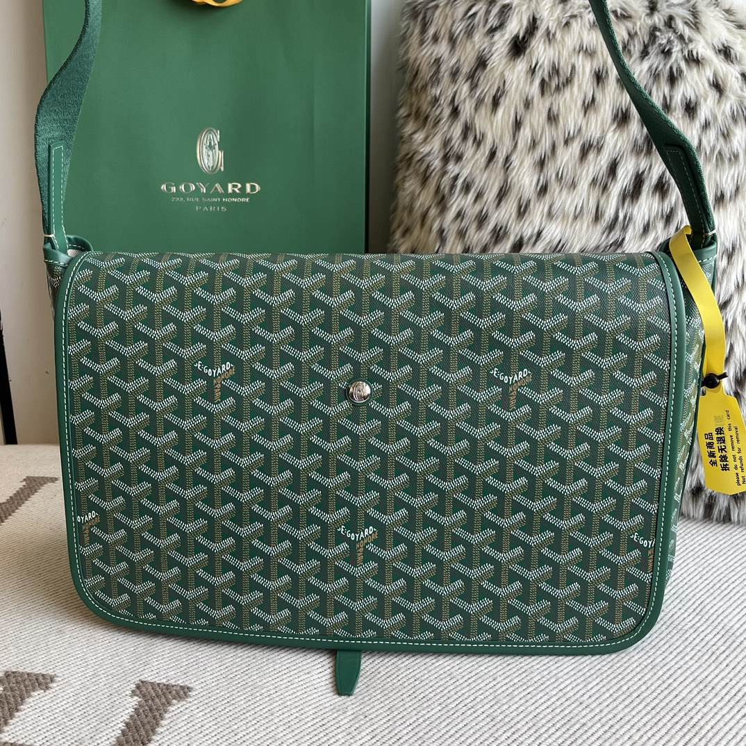 高仿Goyard*Capetien系列CAPETIX郵差包綠色中號免檢版