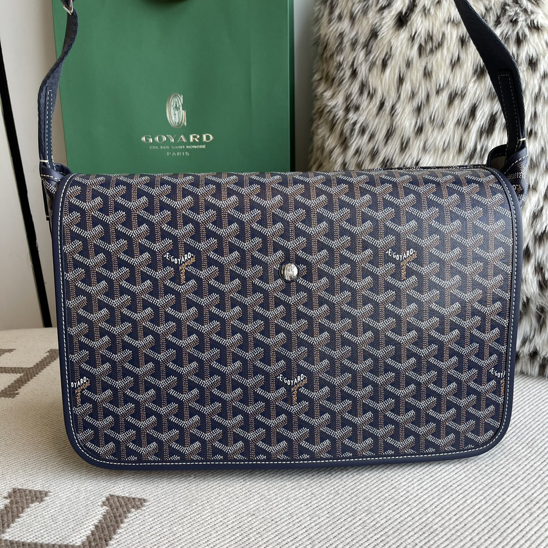 高仿Goyard*Capetien系列CAPETIS郵差包深藍中號免檢版