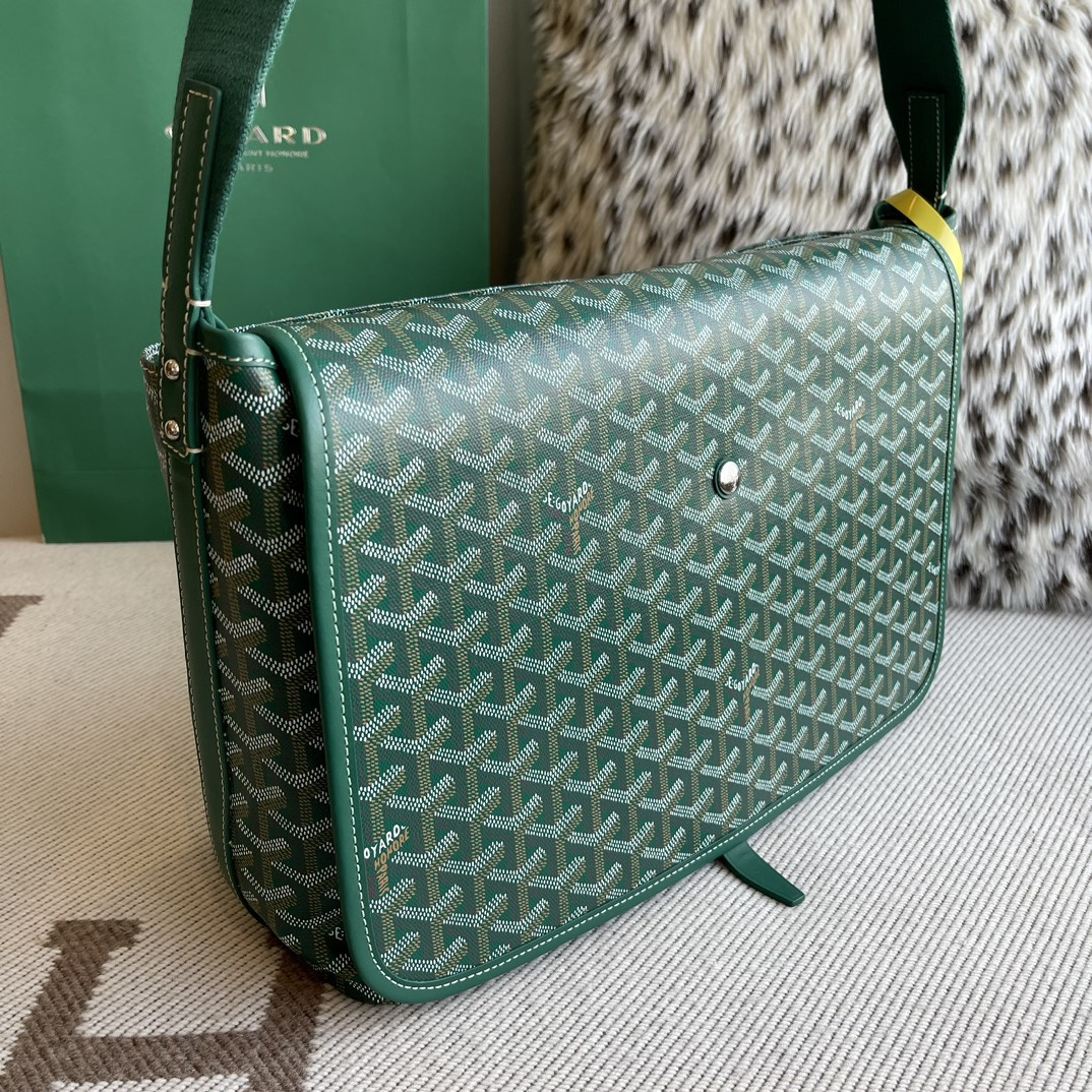 高仿Goyard*Capetien系列CAPETIX郵差包綠色中號免檢版
