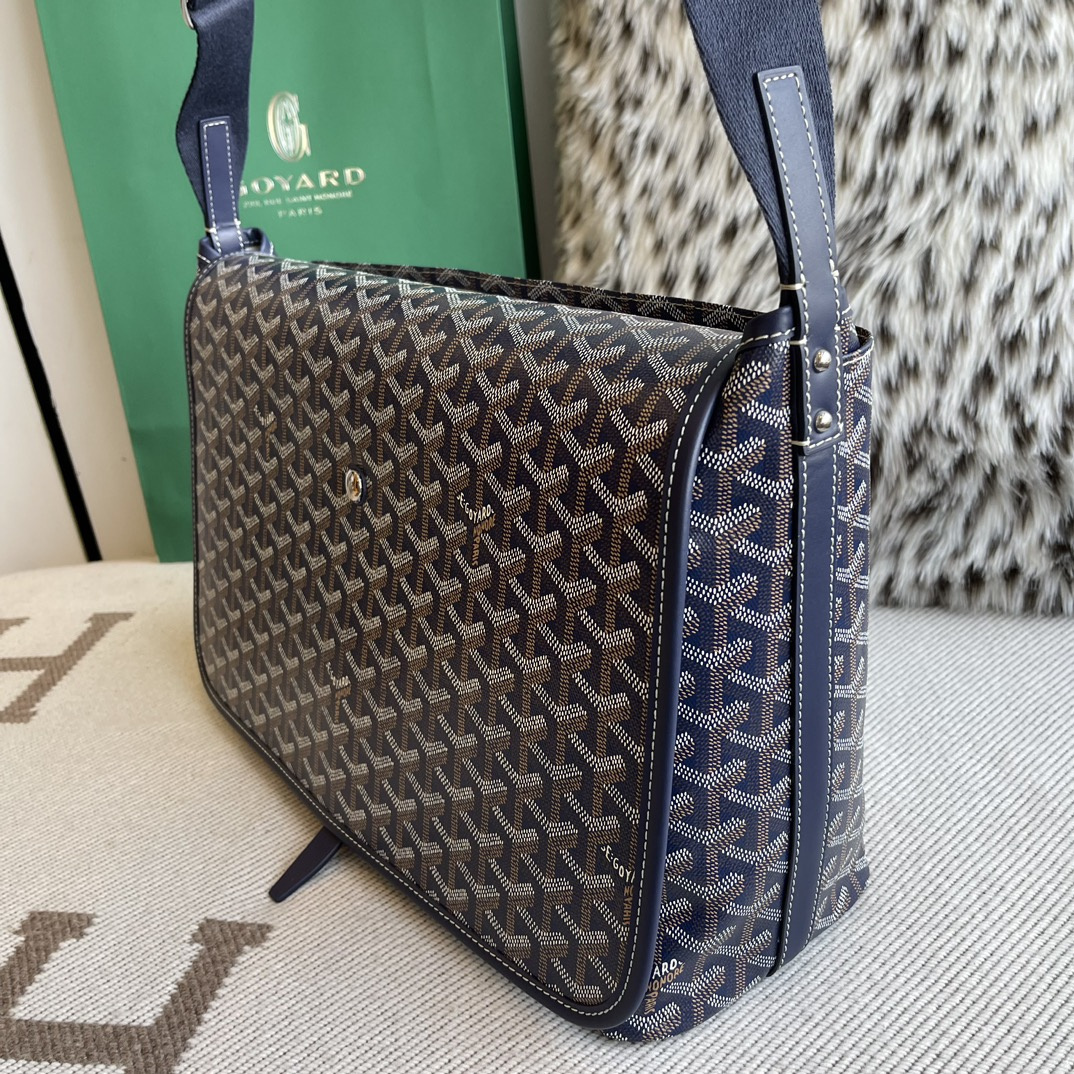 高仿Goyard*Capetien系列CAPETIS郵差包深藍中號免檢版
