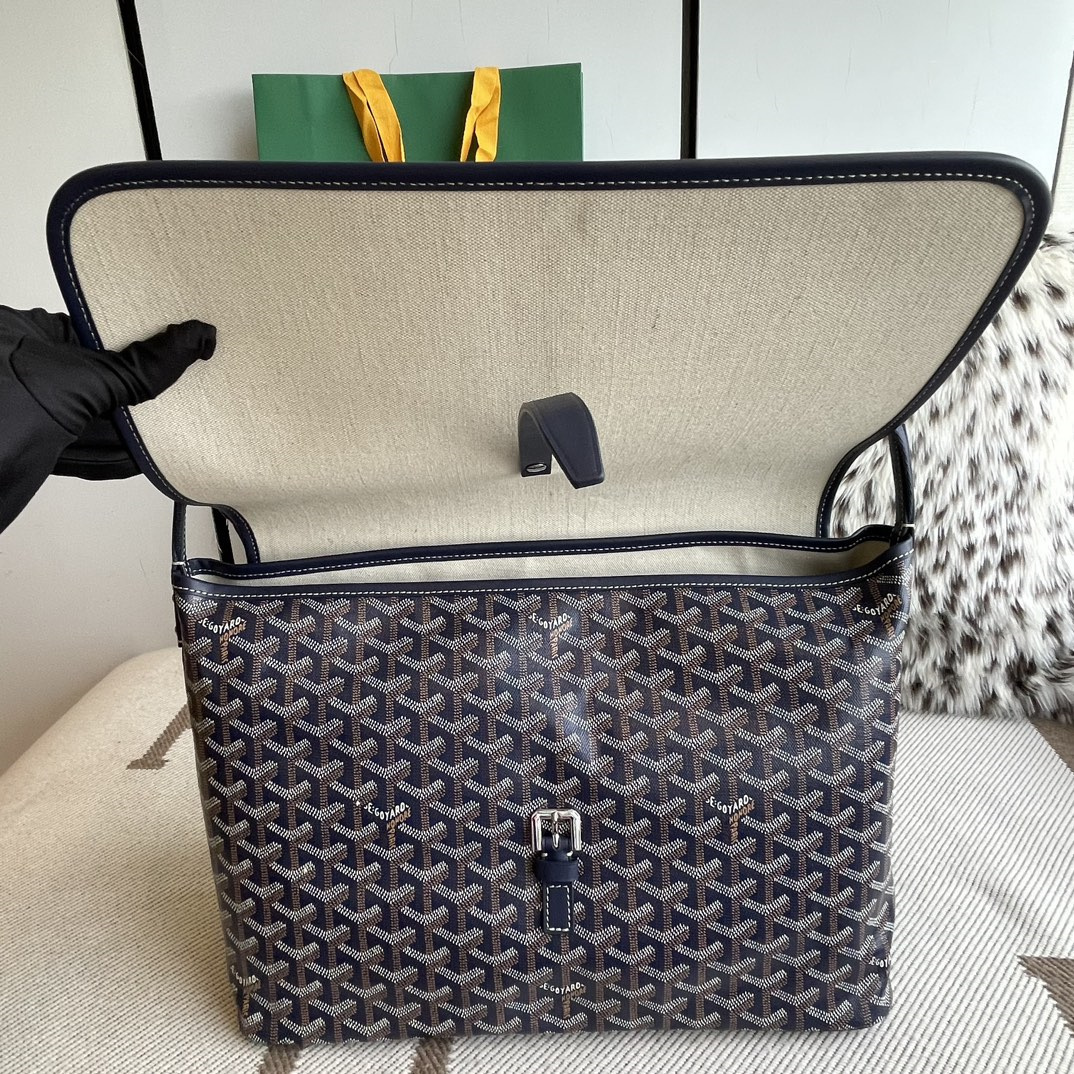 高仿Goyard*Capetien系列CAPETIS郵差包深藍中號免檢版