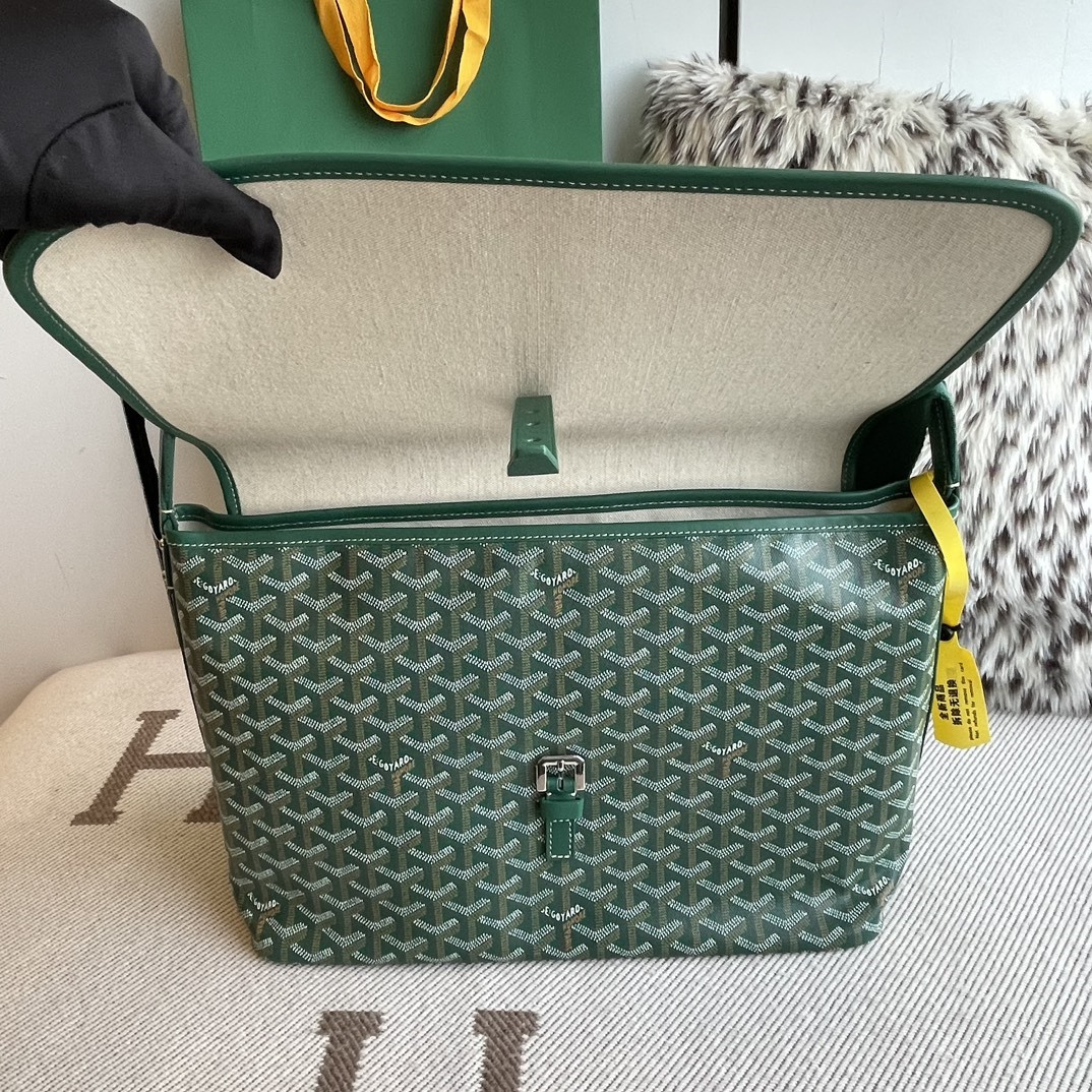 高仿Goyard*Capetien系列CAPETIX郵差包綠色中號免檢版