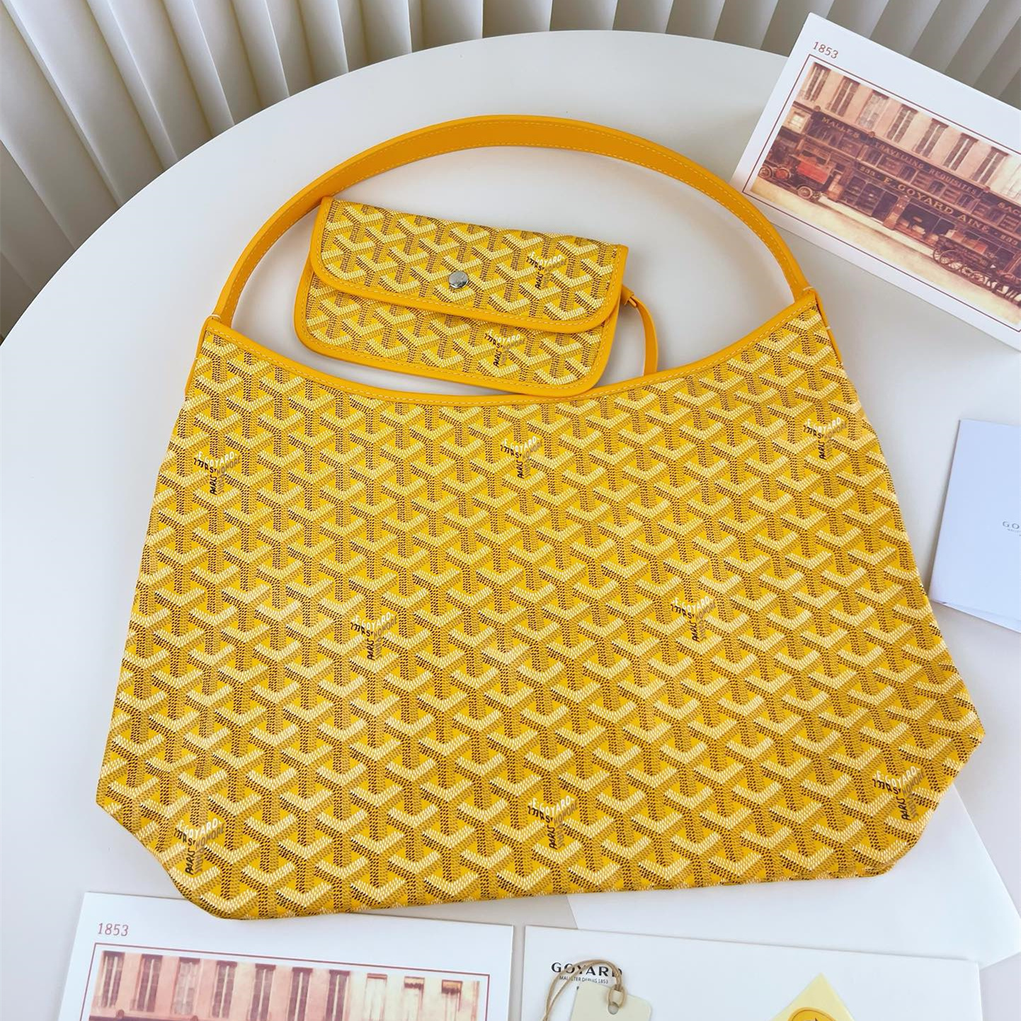 高仿Goyard*Hobo系列BOHEMEQ單肩子母手袋黃色免檢版