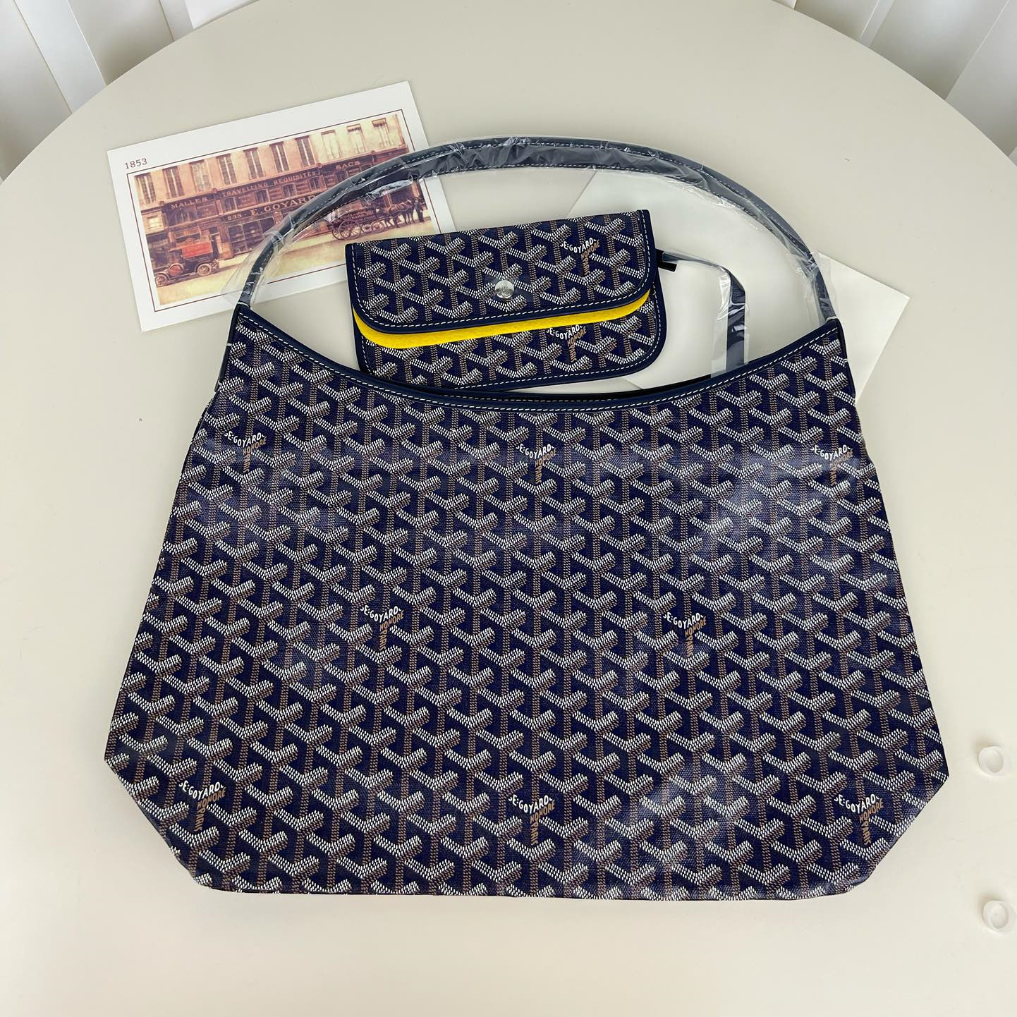 高仿Goyard*Hobo系列BOHEMEB單肩子母手袋深藍免檢版