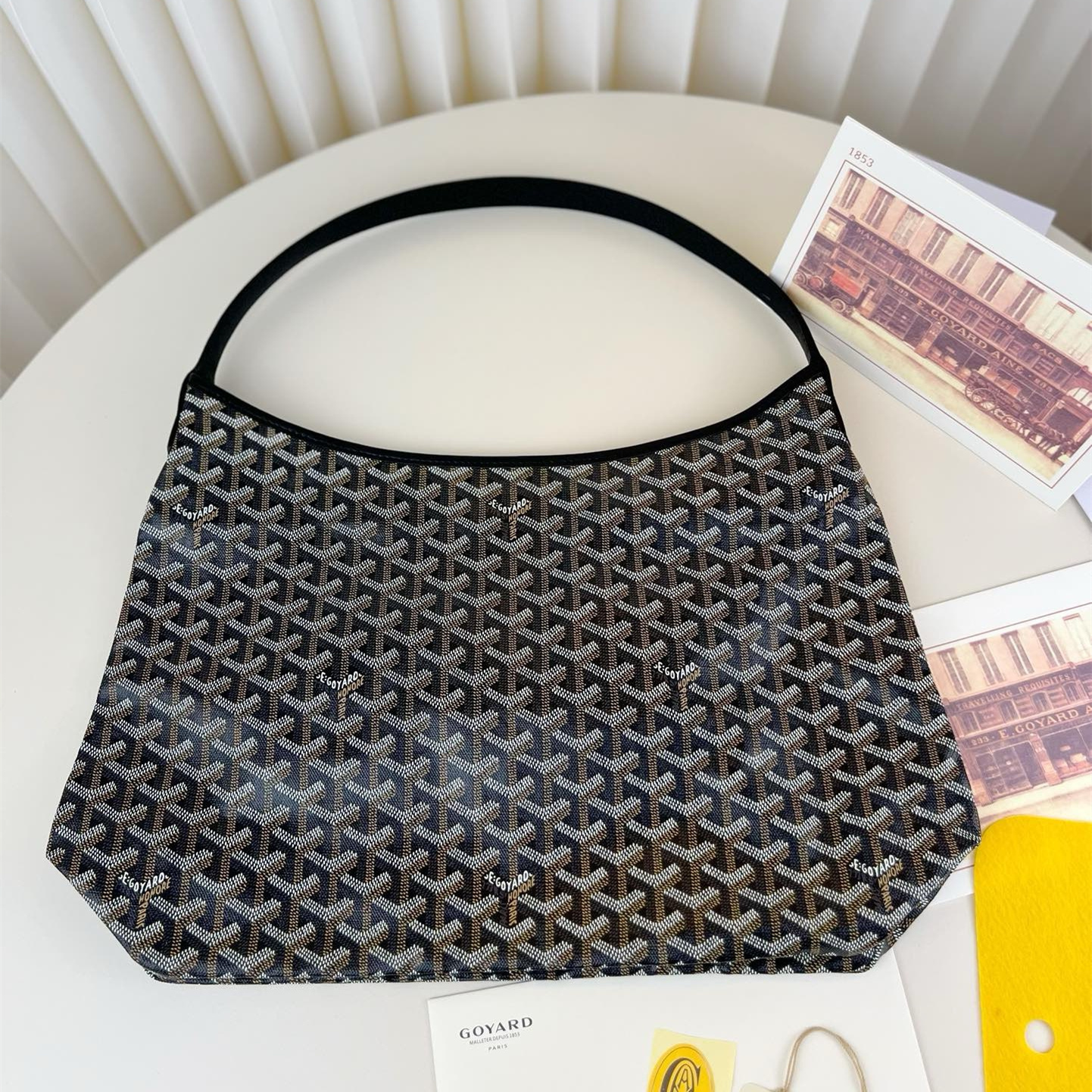 高仿Goyard*Hobo系列BOHEMER單肩子母手袋黑色免檢版