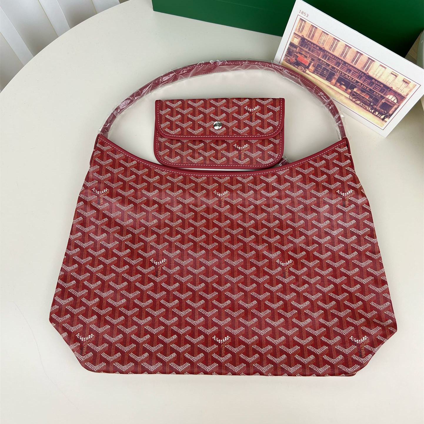 高仿Goyard*Hobo系列BOHEMEA單肩子母手袋紅色免檢版
