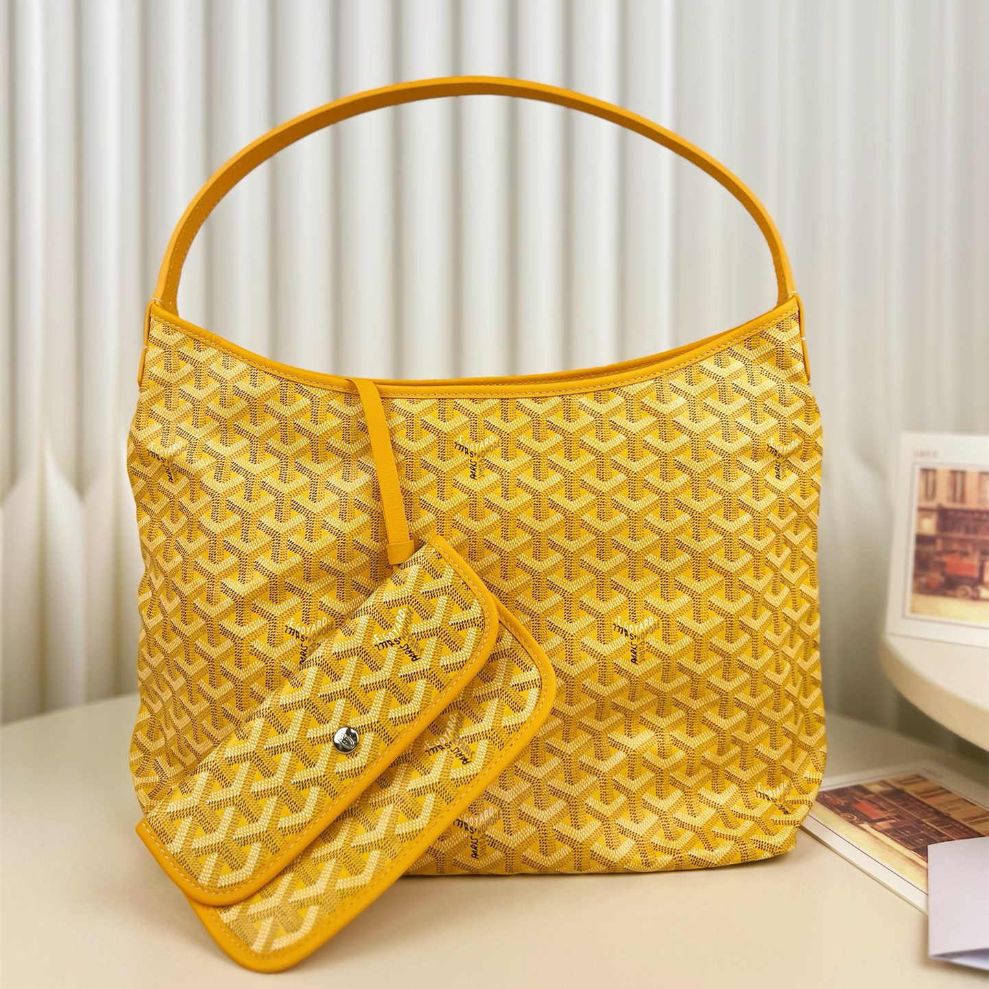 高仿Goyard*Hobo系列BOHEMEQ單肩子母手袋黃色免檢版