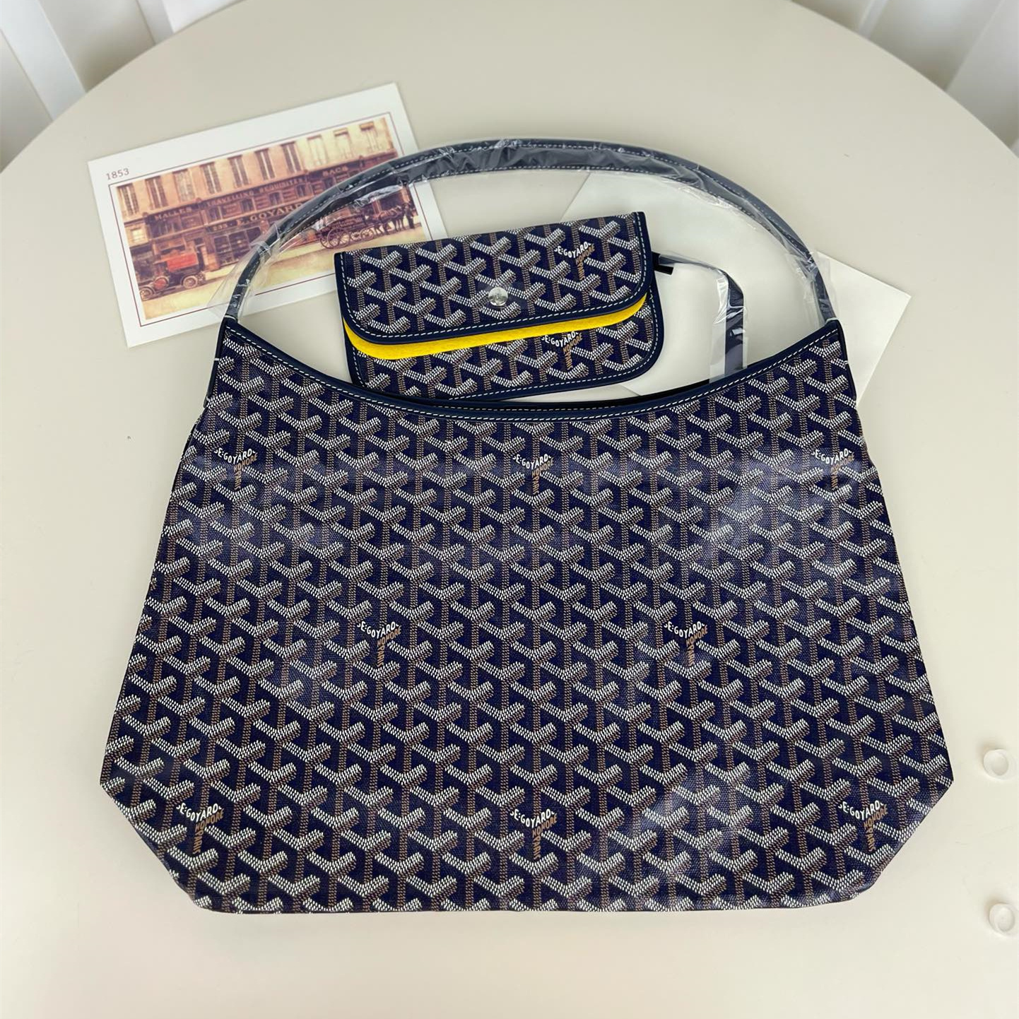 高仿Goyard*Hobo系列BOHEMEB單肩子母手袋深藍免檢版