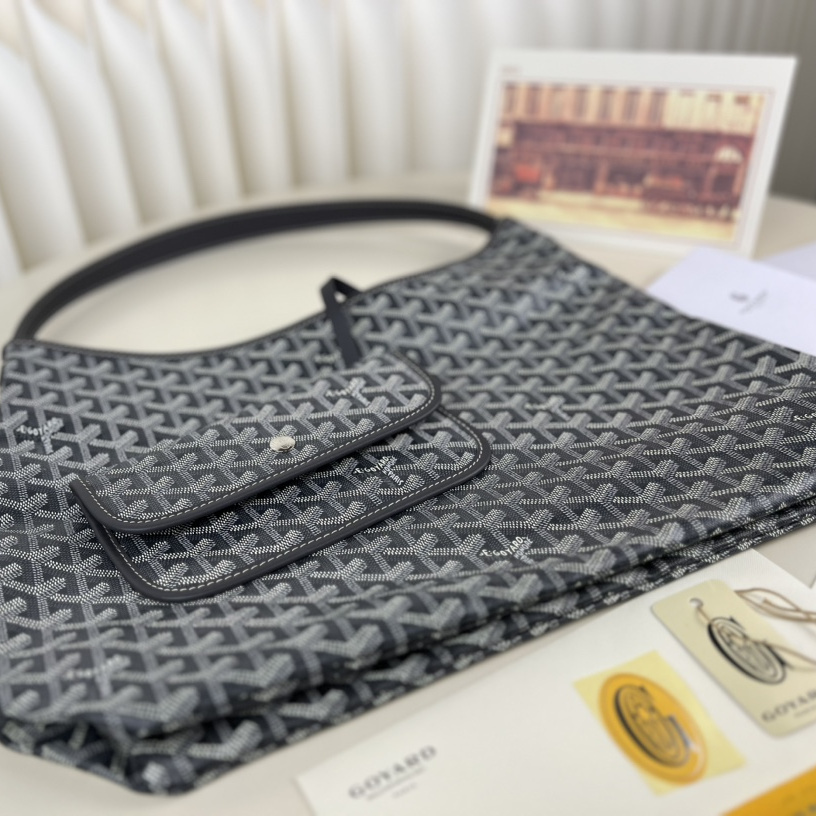 高仿Goyard*Hobo系列BOHEMEP單肩子母手袋灰色免檢版