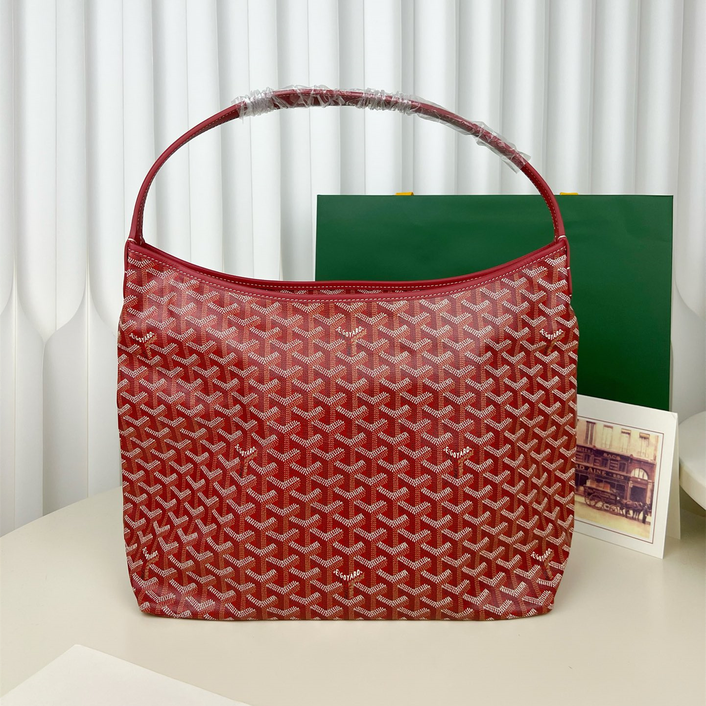 高仿Goyard*Hobo系列BOHEMEA單肩子母手袋紅色免檢版