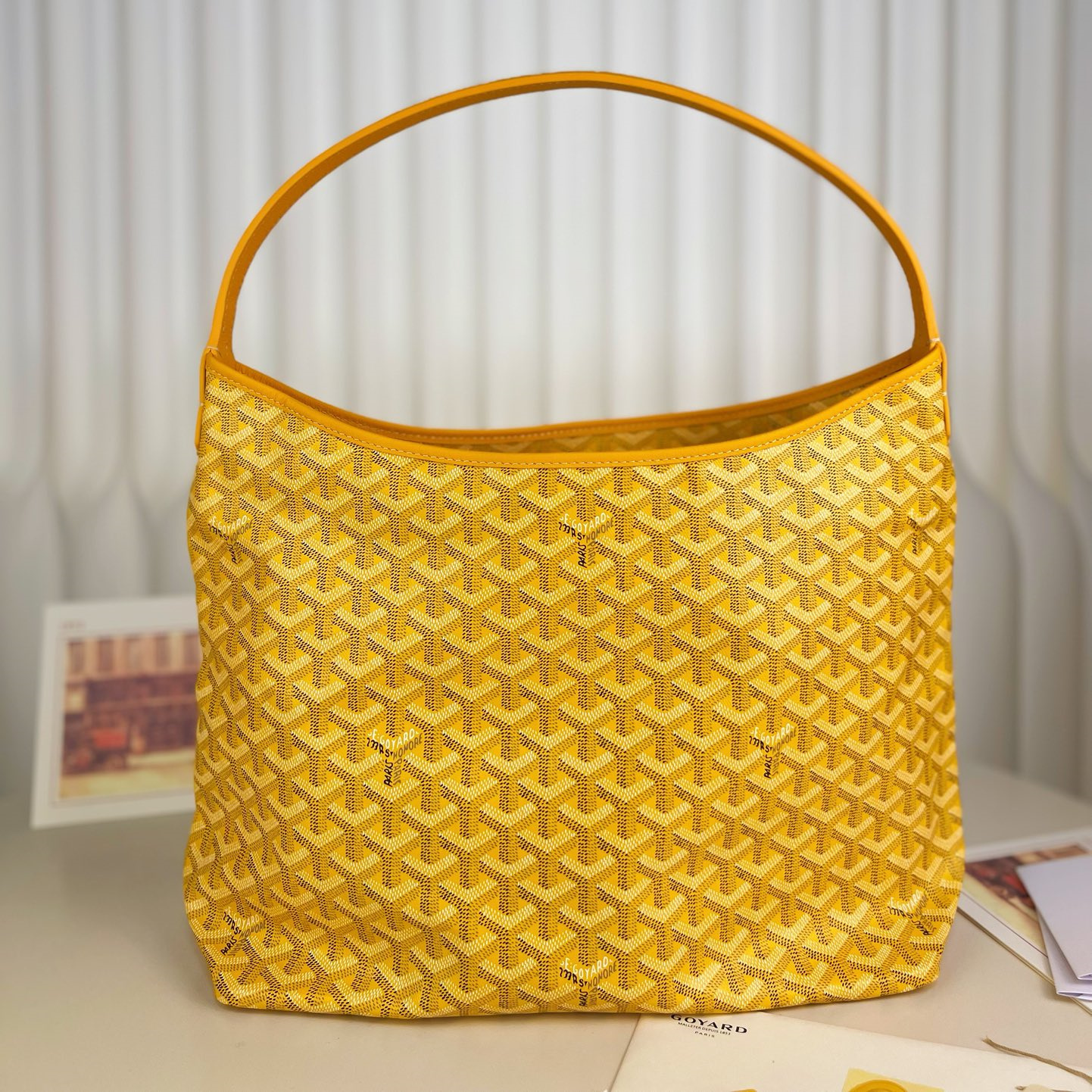 高仿Goyard*Hobo系列BOHEMEQ單肩子母手袋黃色免檢版