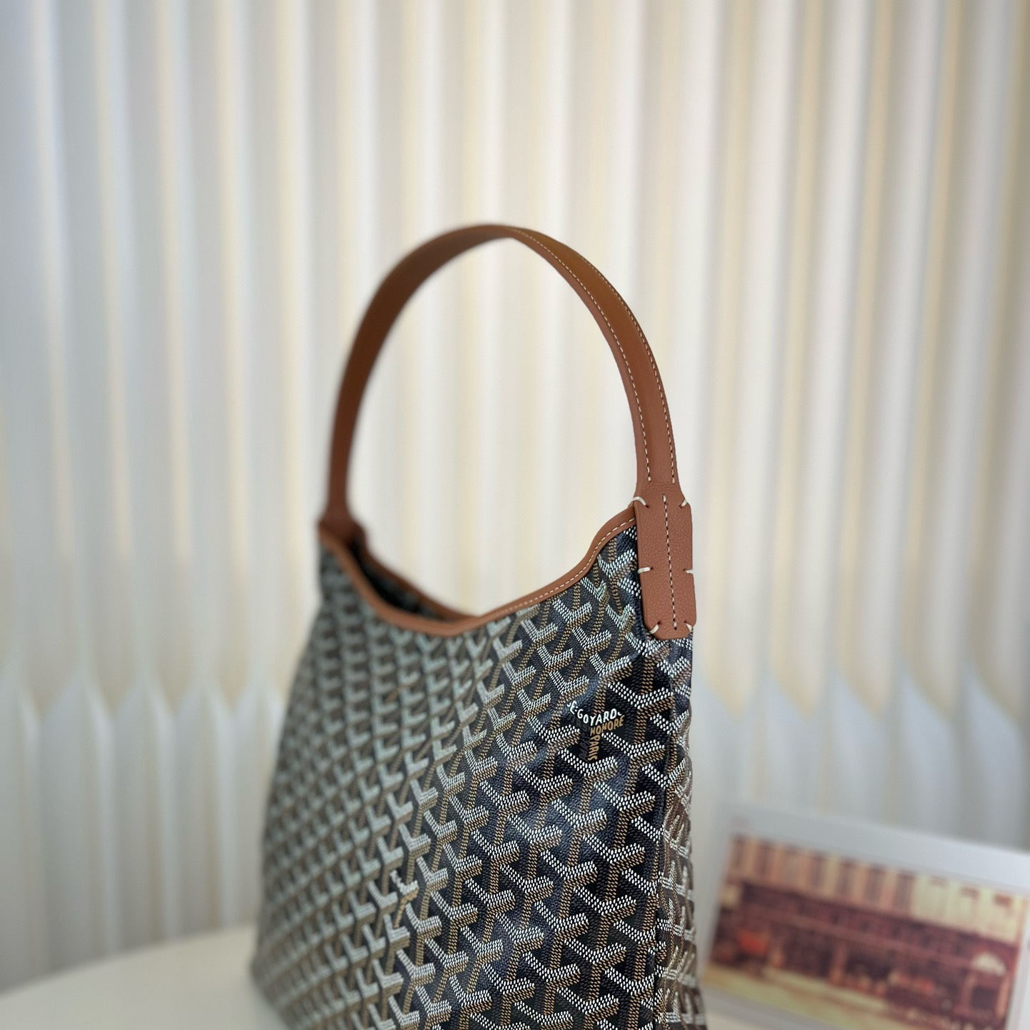 高仿Goyard*Hobo系列BOHEMET單肩子母手袋棕色免檢版