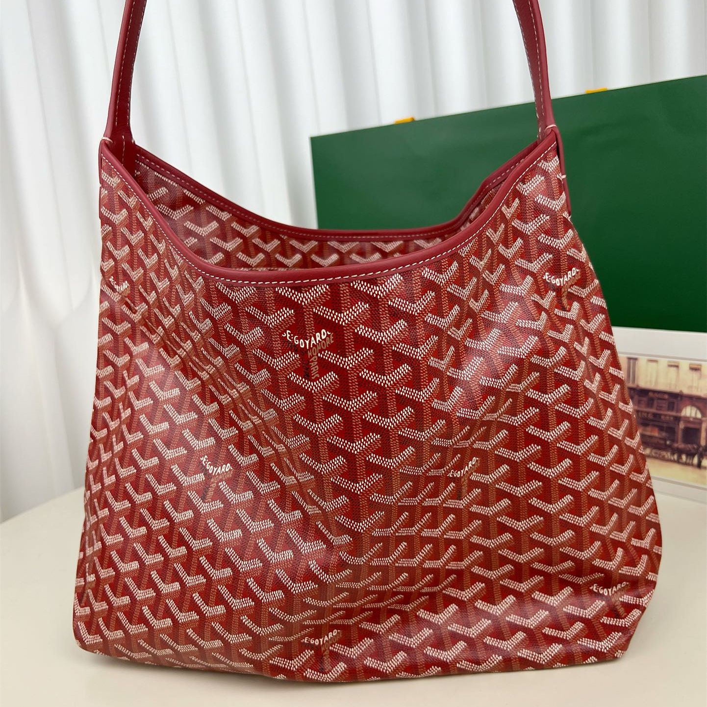 高仿Goyard*Hobo系列BOHEMEA單肩子母手袋紅色免檢版