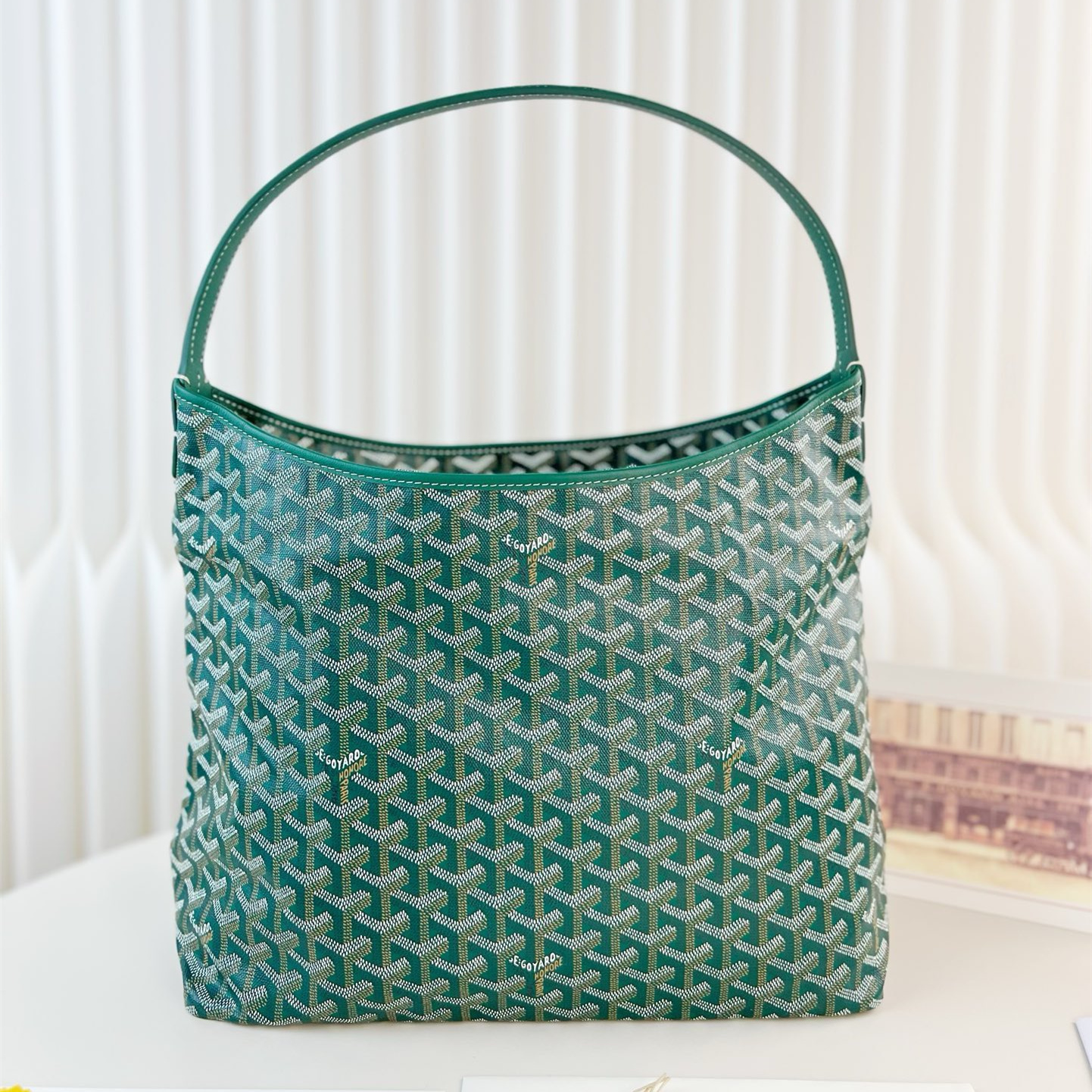 高仿Goyard*Hobo系列BOHEMEU單肩子母手袋綠色免檢版