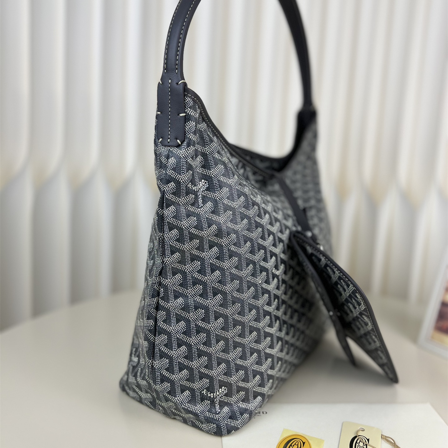 高仿Goyard*Hobo系列BOHEMEP單肩子母手袋灰色免檢版