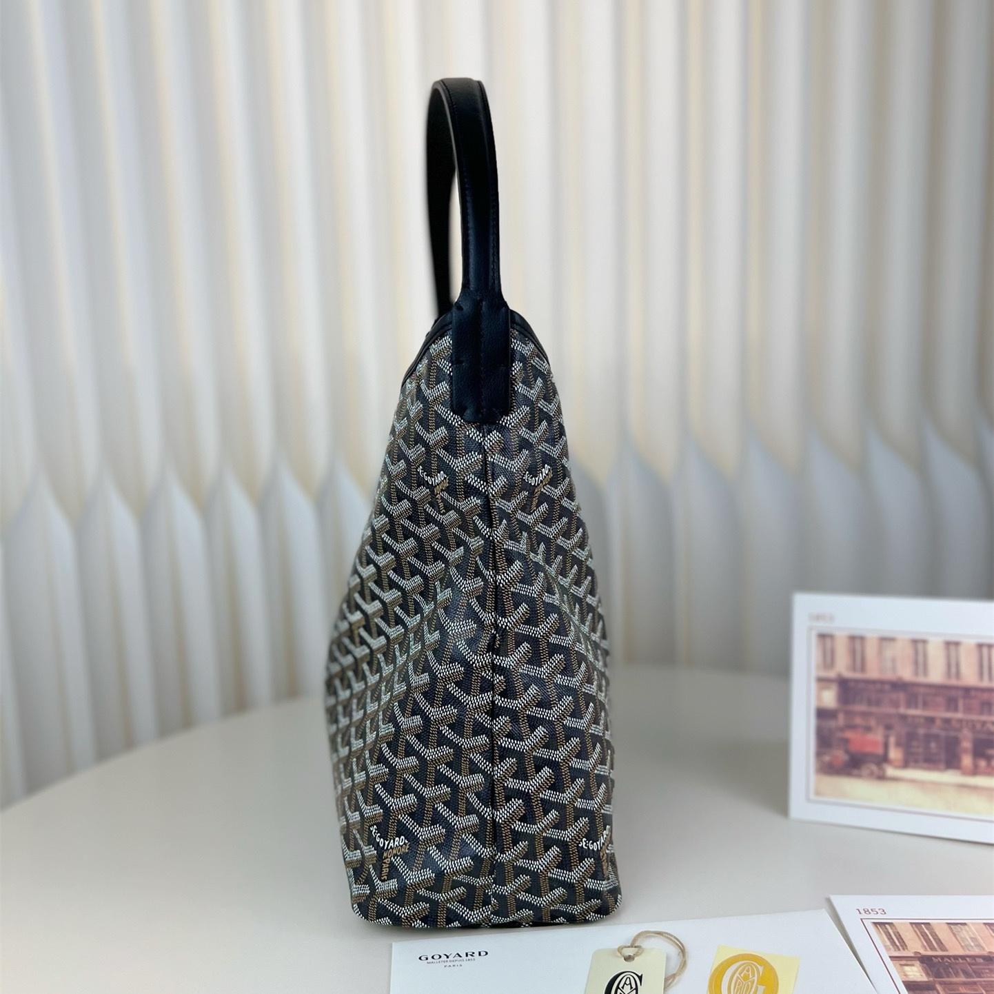 高仿Goyard*Hobo系列BOHEMER單肩子母手袋黑色免檢版