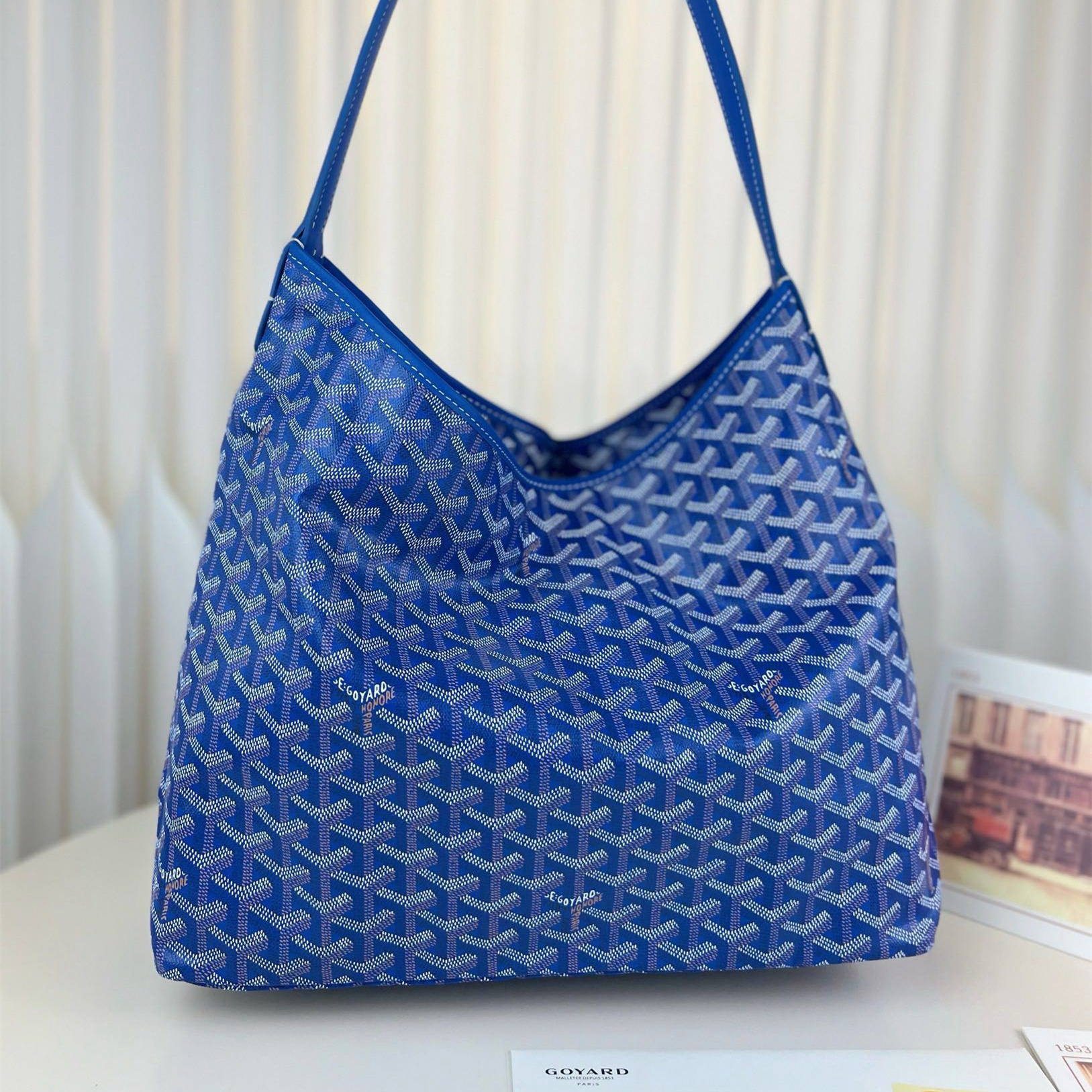 高仿Goyard*Hobo系列BOHEMEZ單肩子母手袋藍色免檢版