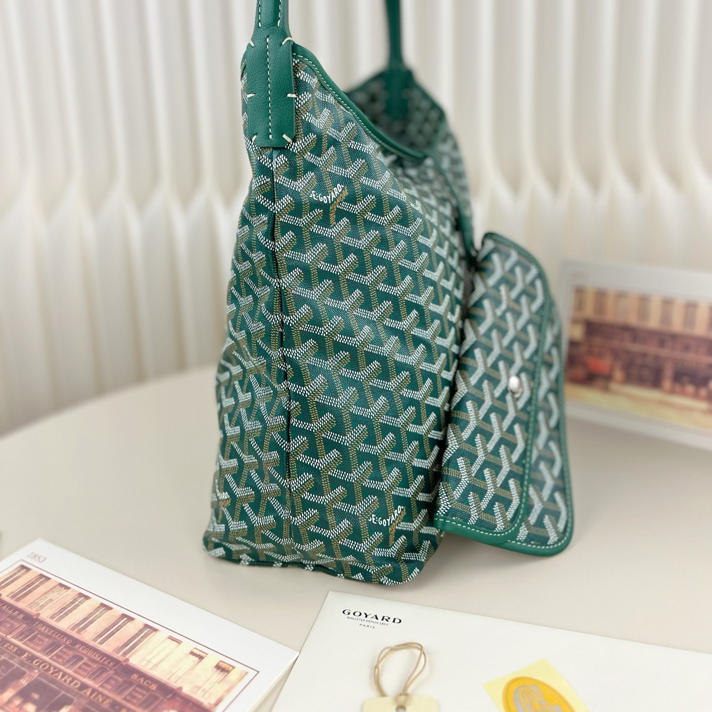 高仿Goyard*Hobo系列BOHEMEU單肩子母手袋綠色免檢版