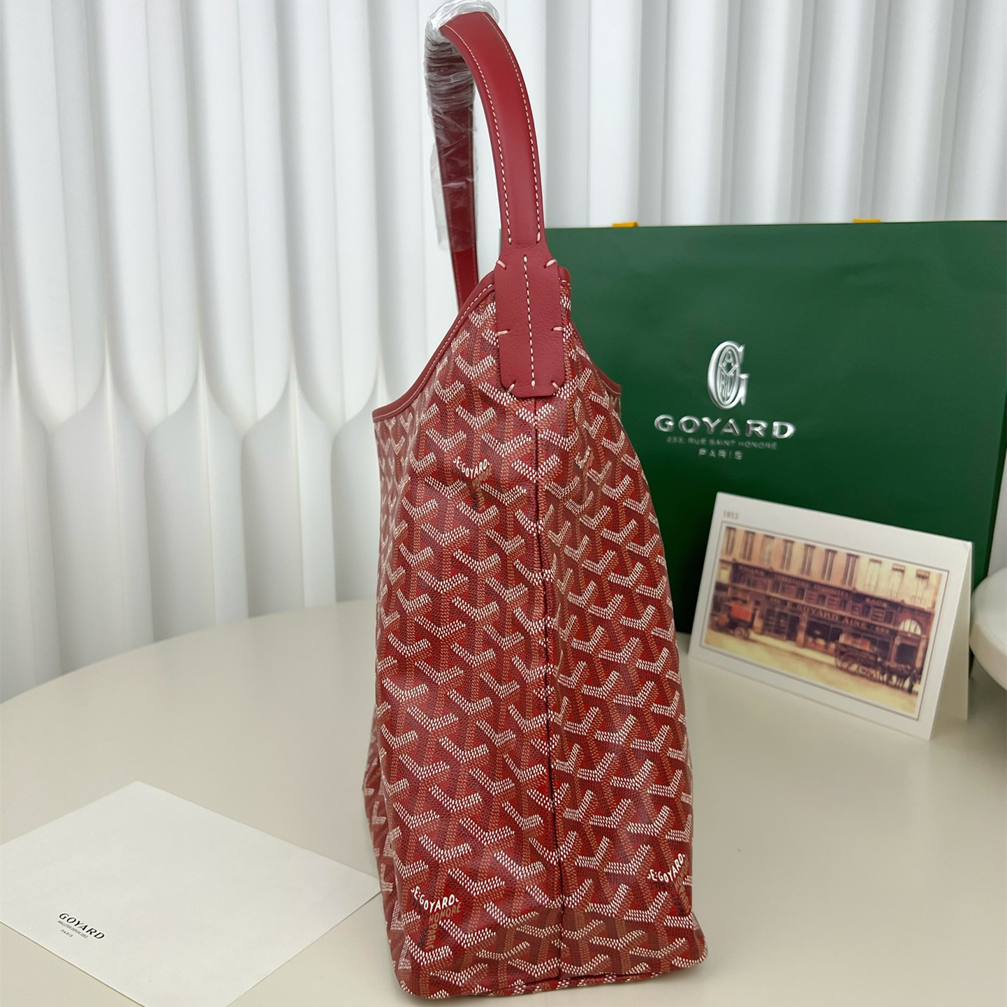 高仿Goyard*Hobo系列BOHEMEA單肩子母手袋紅色免檢版