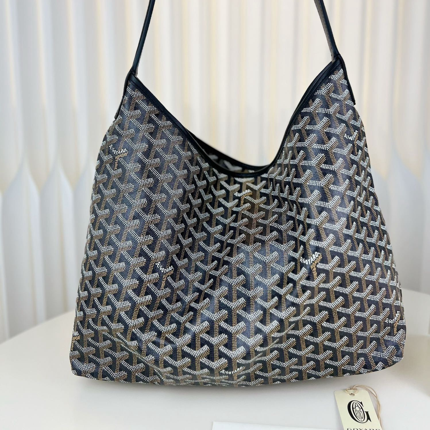 高仿Goyard*Hobo系列BOHEMER單肩子母手袋黑色免檢版