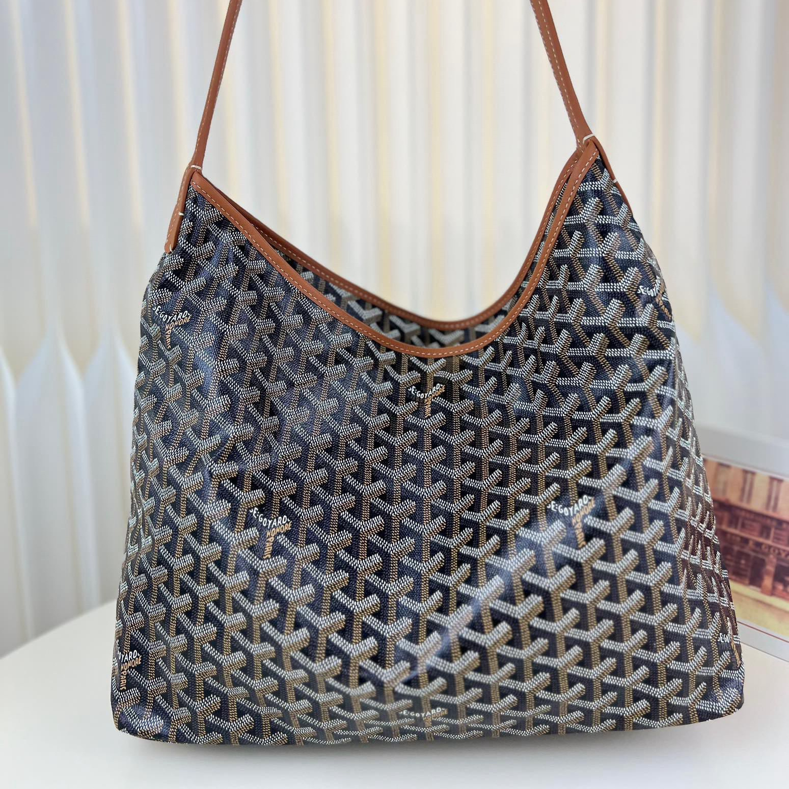 高仿Goyard*Hobo系列BOHEMET單肩子母手袋棕色免檢版