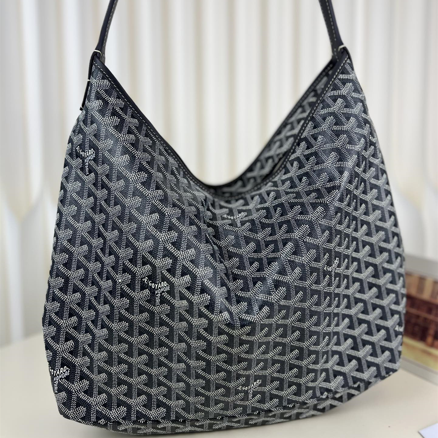 高仿Goyard*Hobo系列BOHEMEP單肩子母手袋灰色免檢版