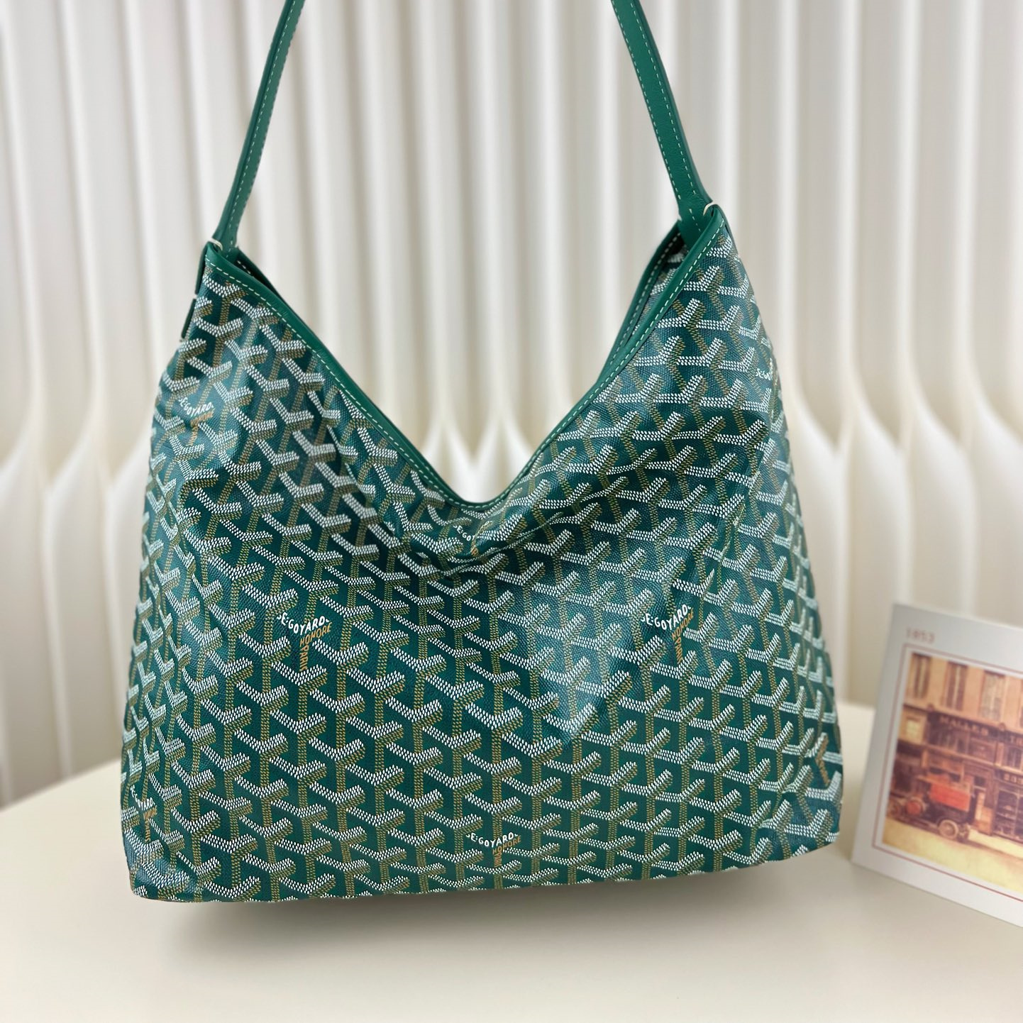 高仿Goyard*Hobo系列BOHEMEU單肩子母手袋綠色免檢版