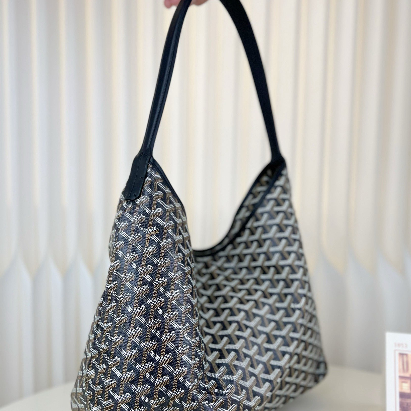 高仿Goyard*Hobo系列BOHEMER單肩子母手袋黑色免檢版