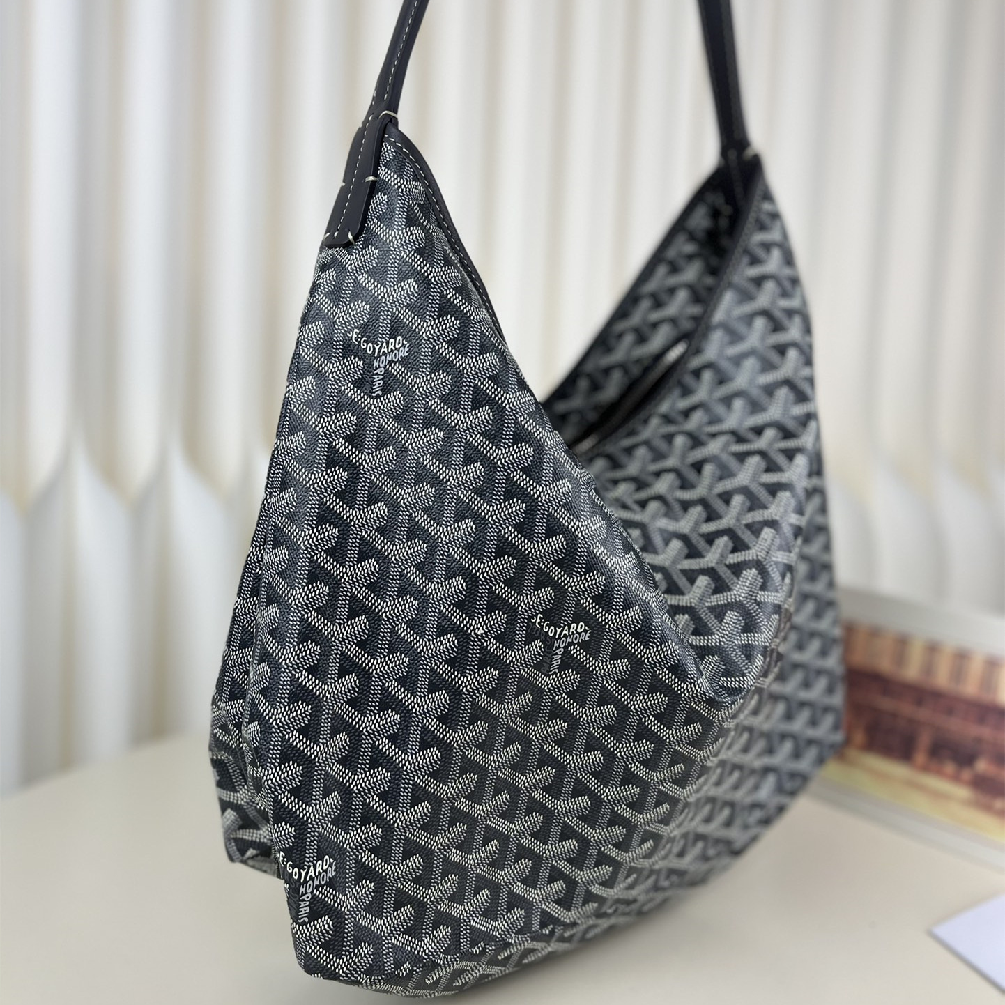 高仿Goyard*Hobo系列BOHEMEP單肩子母手袋灰色免檢版