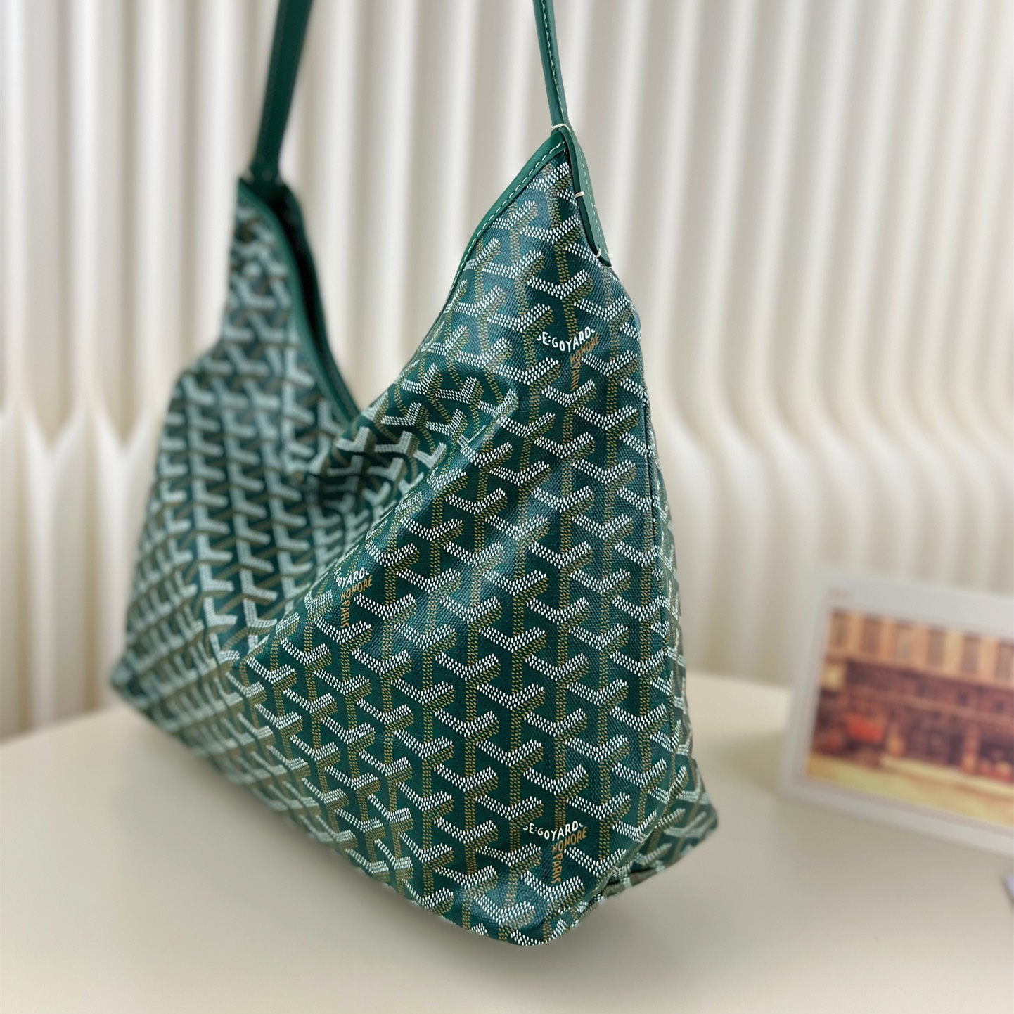 高仿Goyard*Hobo系列BOHEMEU單肩子母手袋綠色免檢版