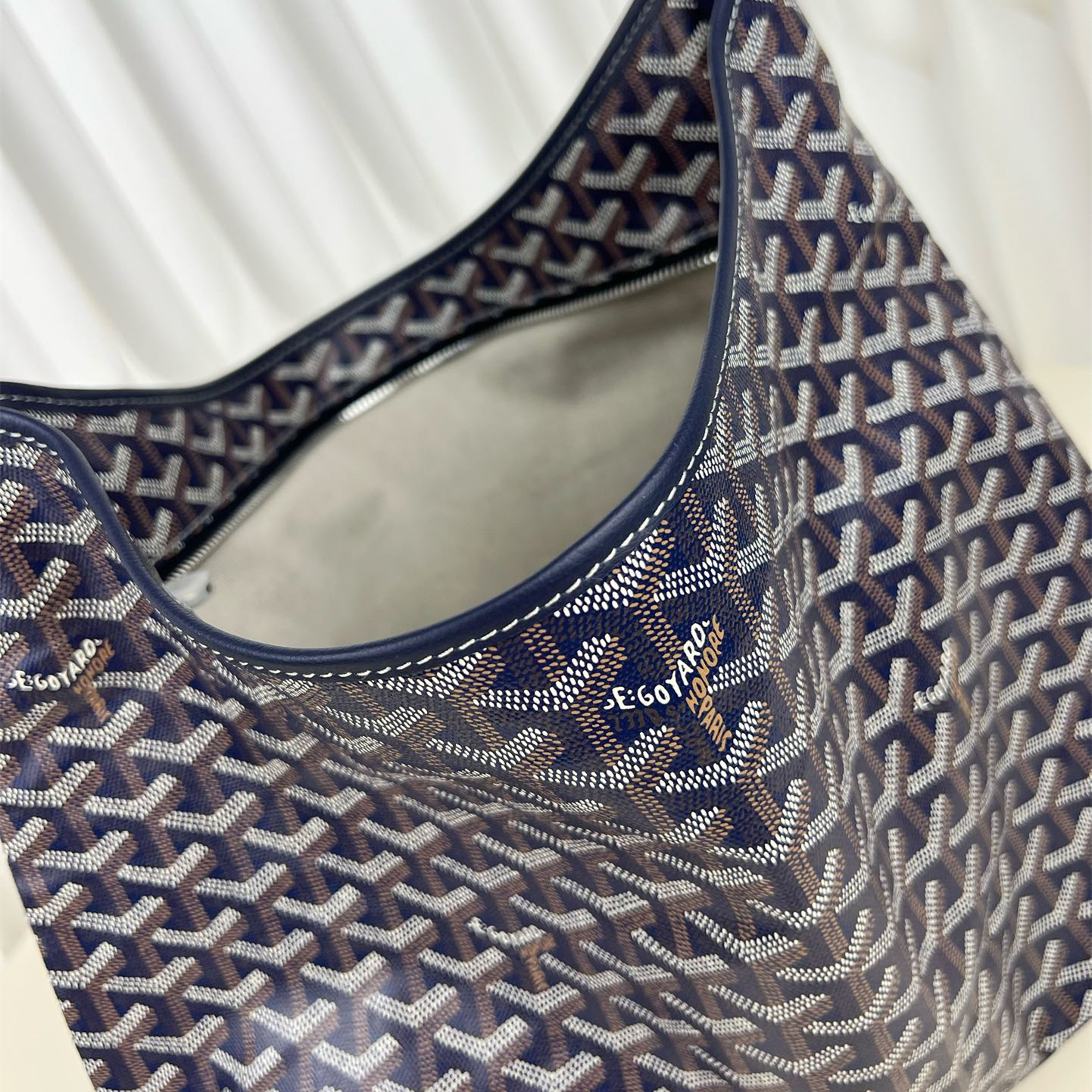 高仿Goyard*Hobo系列BOHEMEB單肩子母手袋深藍免檢版