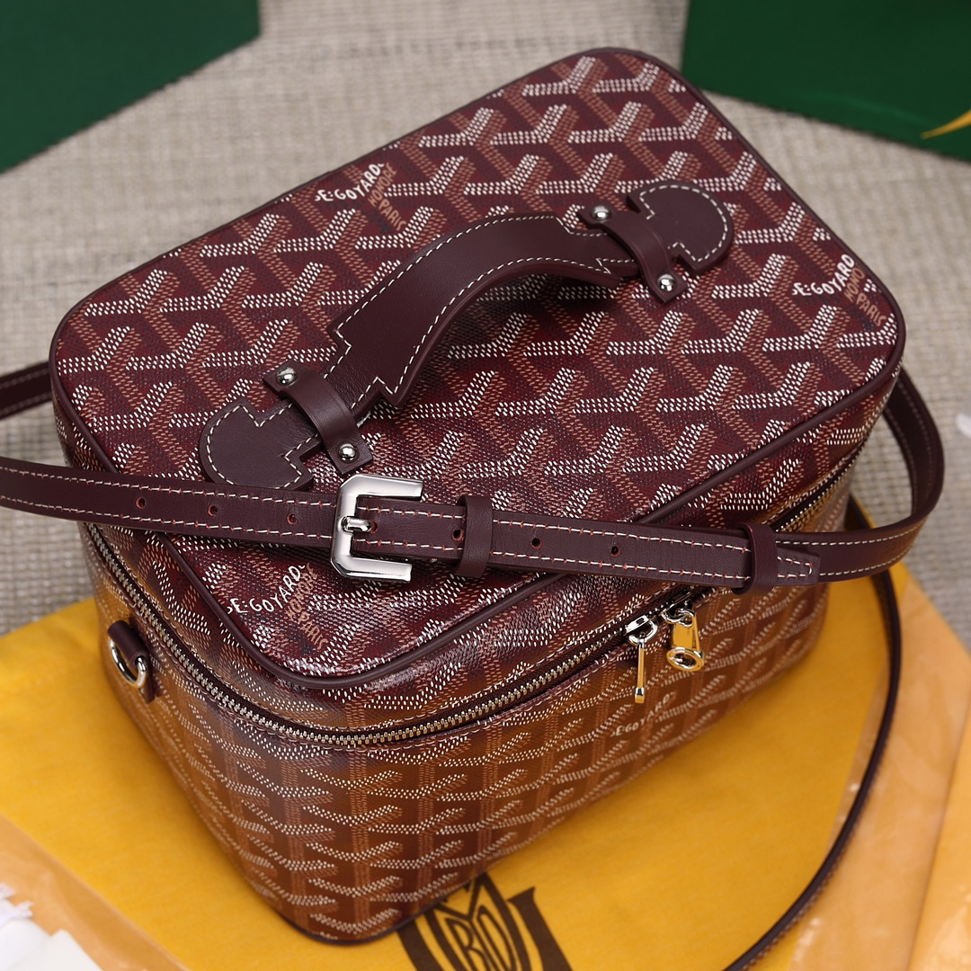 高仿Goyard*Muse系列MUSEVA3單價盒子包朱紅免檢版