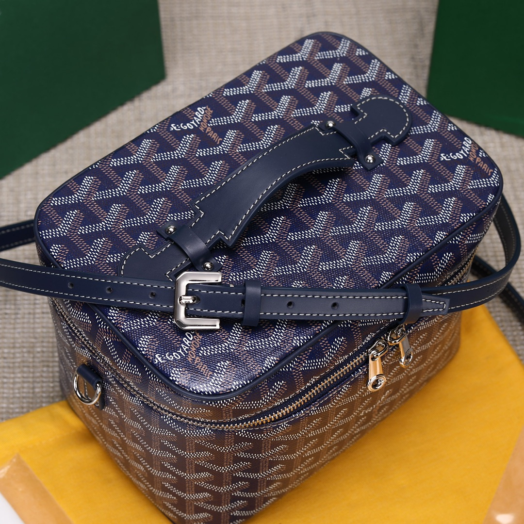 高仿Goyard*Muse系列MUSEVA2單價盒子包深藍免檢版
