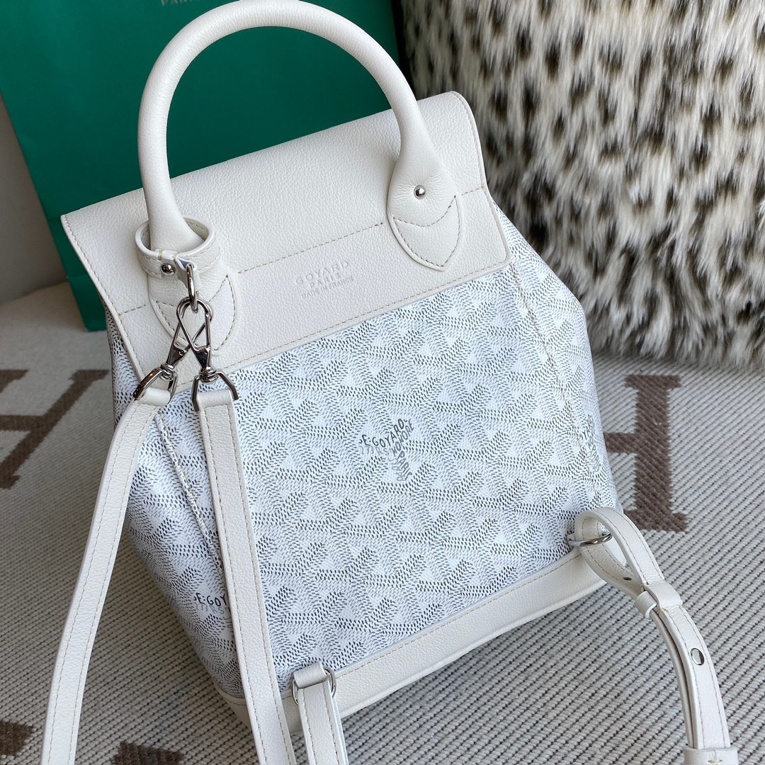 高仿Goyard*ALPIN6經典老花滿印雙肩包白色免檢版