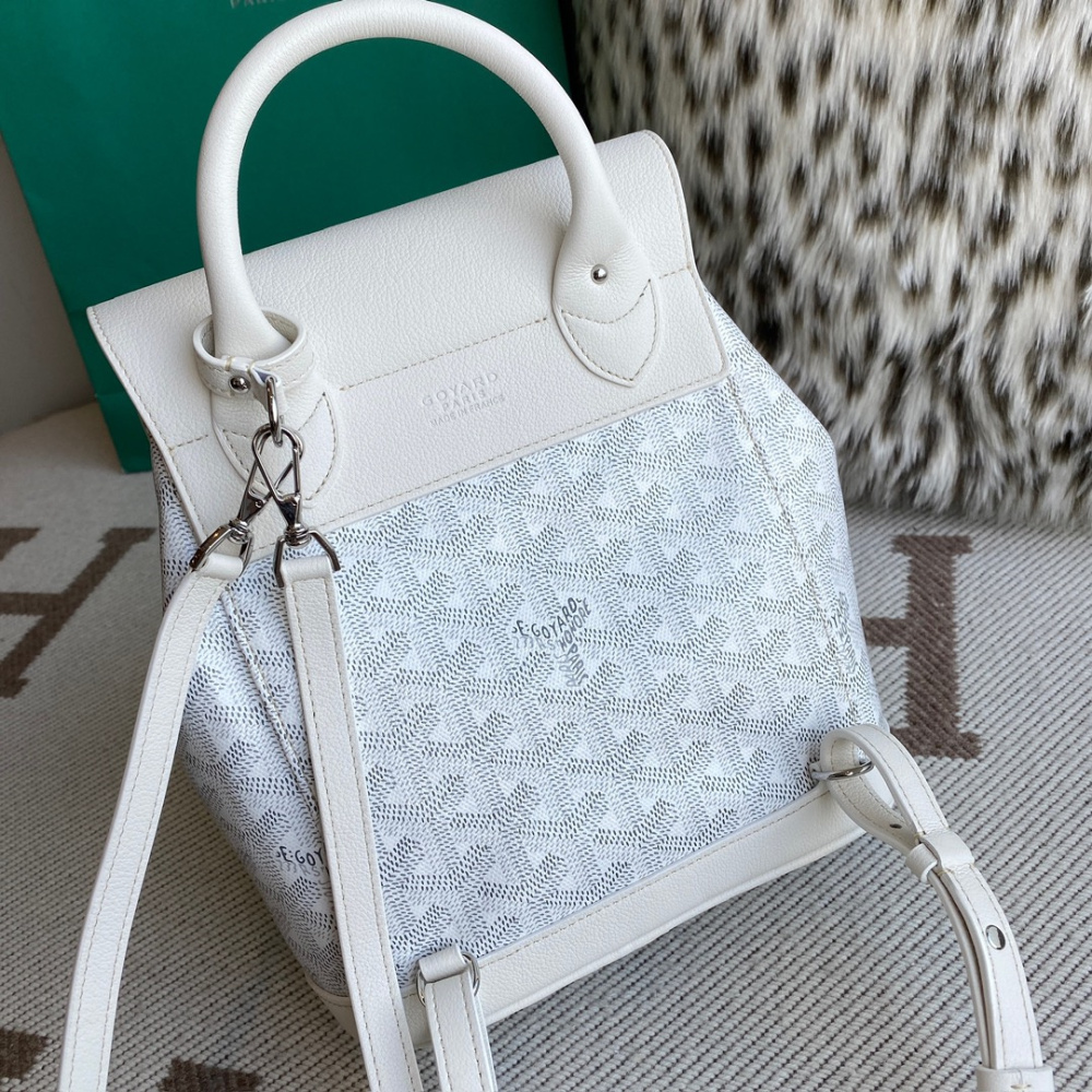 高仿Goyard*ALPIN6經典老花滿印雙肩包白色免檢版