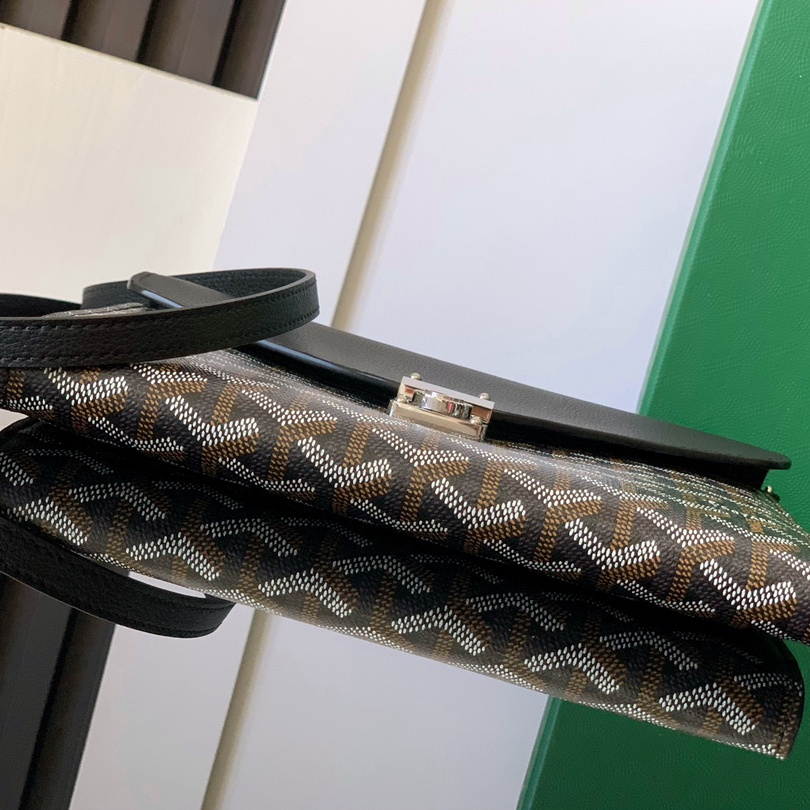 高仿Goyard*CHYPRE5帆布皮革信封袋男女同款黑色免檢版