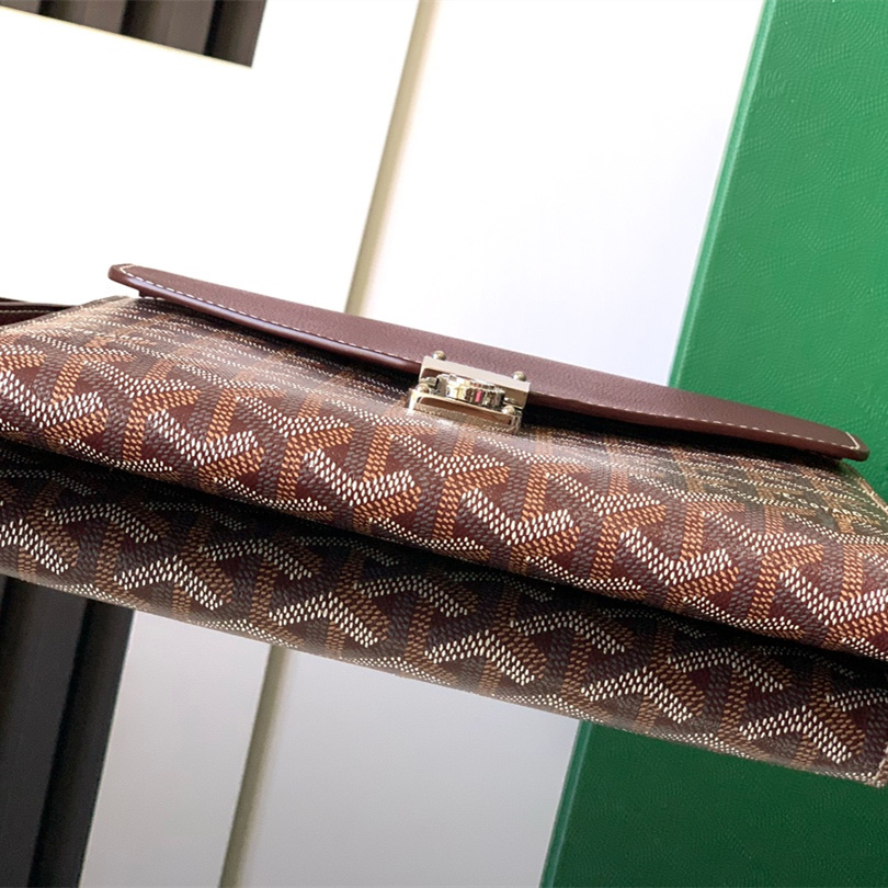 高仿Goyard*CHYPRE2帆布皮革信封袋男女同款朱紅免檢版