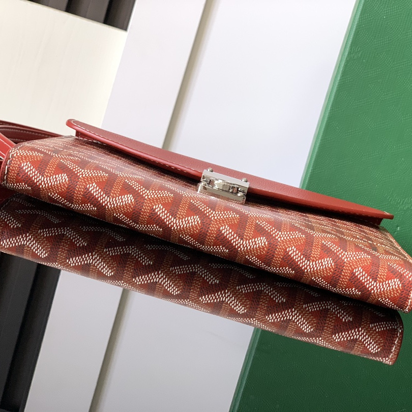 高仿Goyard*CHYPRE3帆布皮革信封袋男女同款紅色免檢版
