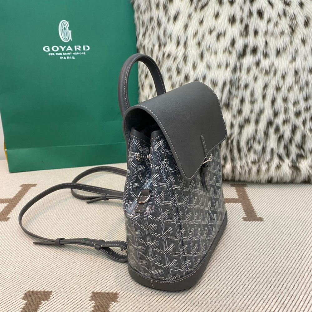 高仿Goyard*ALPIN5經典老花滿印雙肩包灰色免檢版