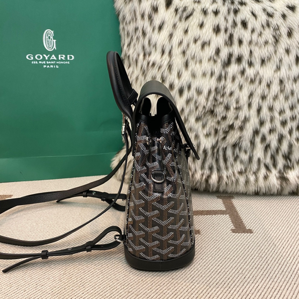 高仿Goyard*ALPIN4經典老花滿印雙肩包黑色免檢版